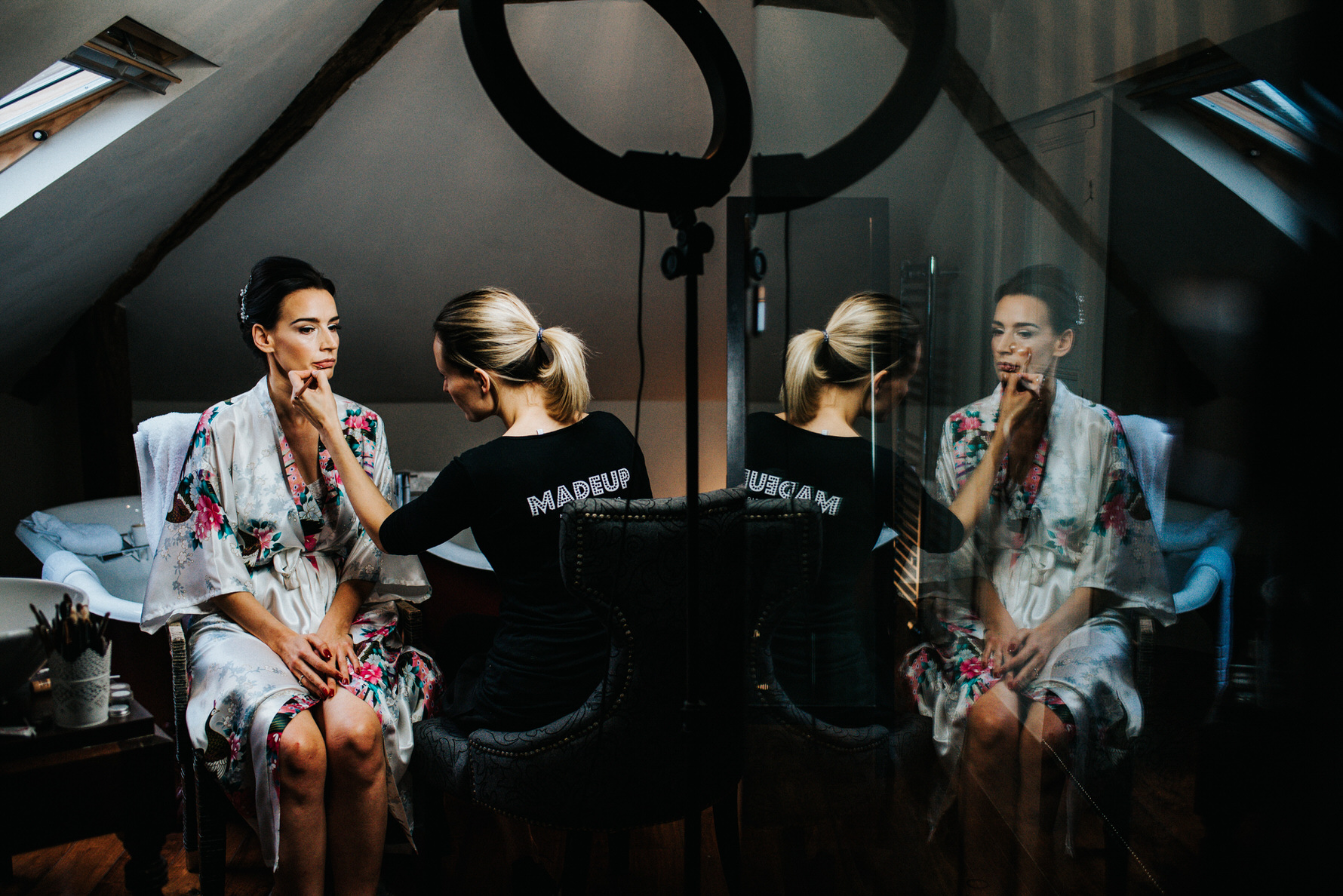 Cheshire Wedding Photojournalism - A bride getting ready at Oddfellows Chester