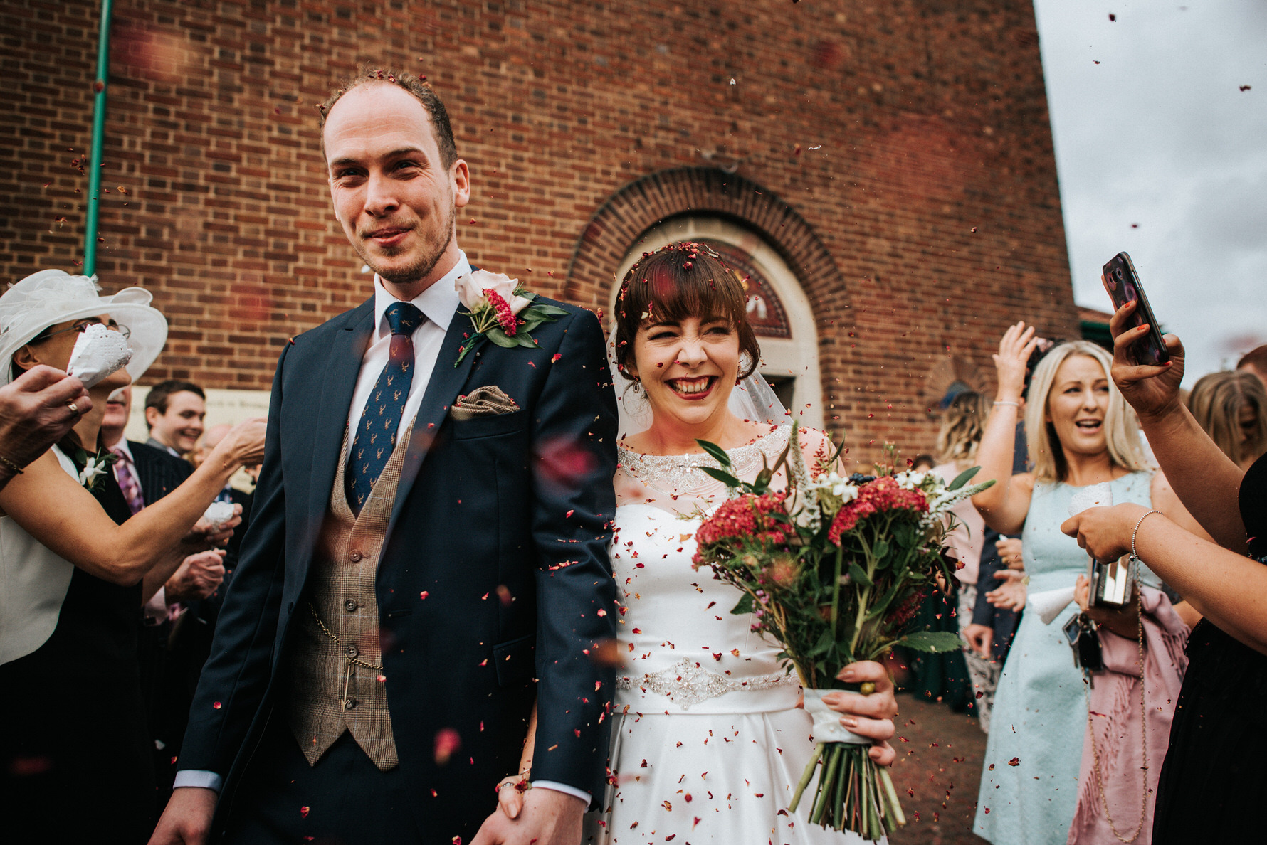 Cheshire Documentary Wedding Photography Confetti shot