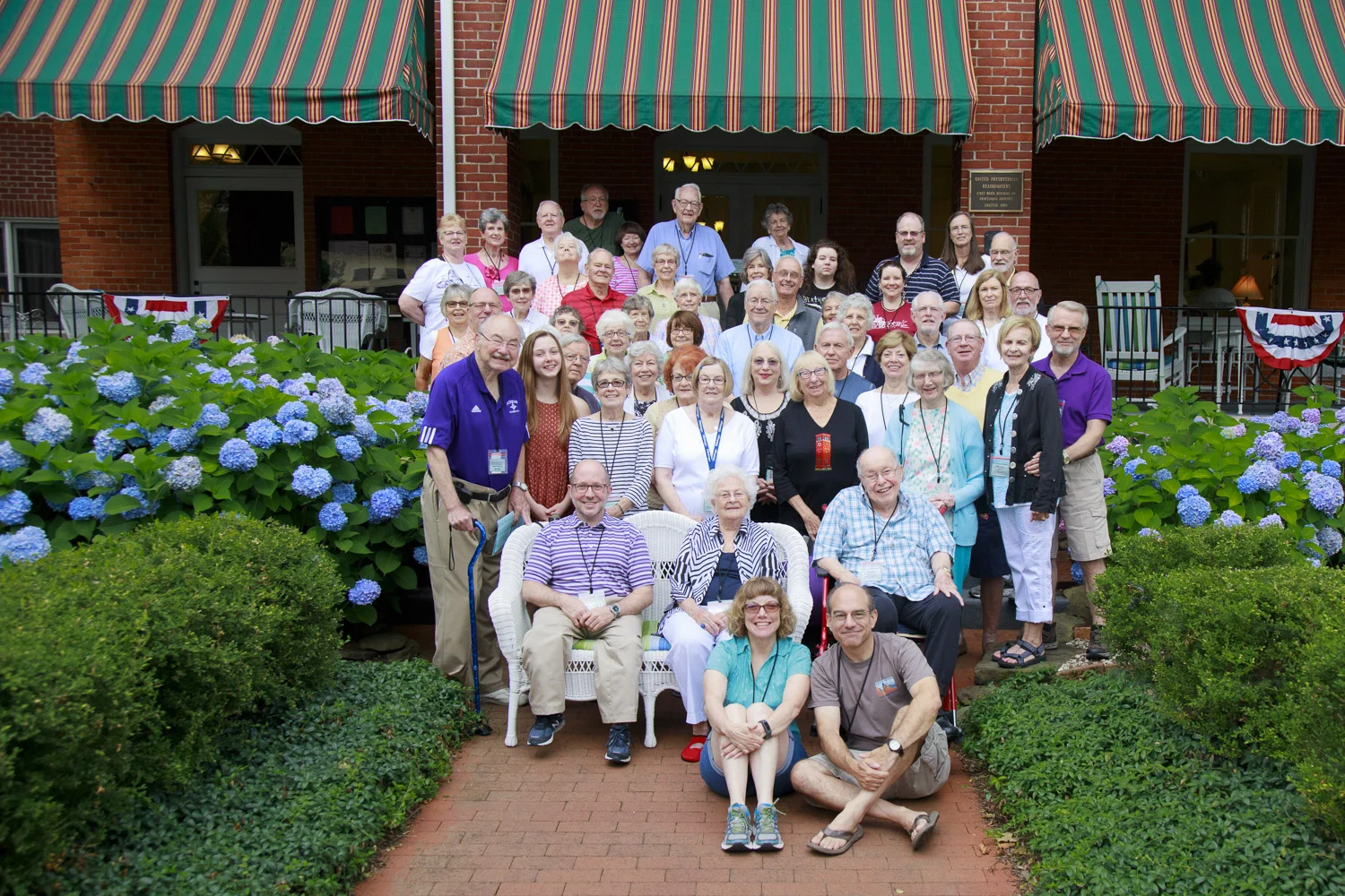 Group portrait of Chautauquans at Presbyterian House, Week 4, 2017 at the Chautauqua Institution. We were all friends and colleagues, dining together and having wonderful conversations.