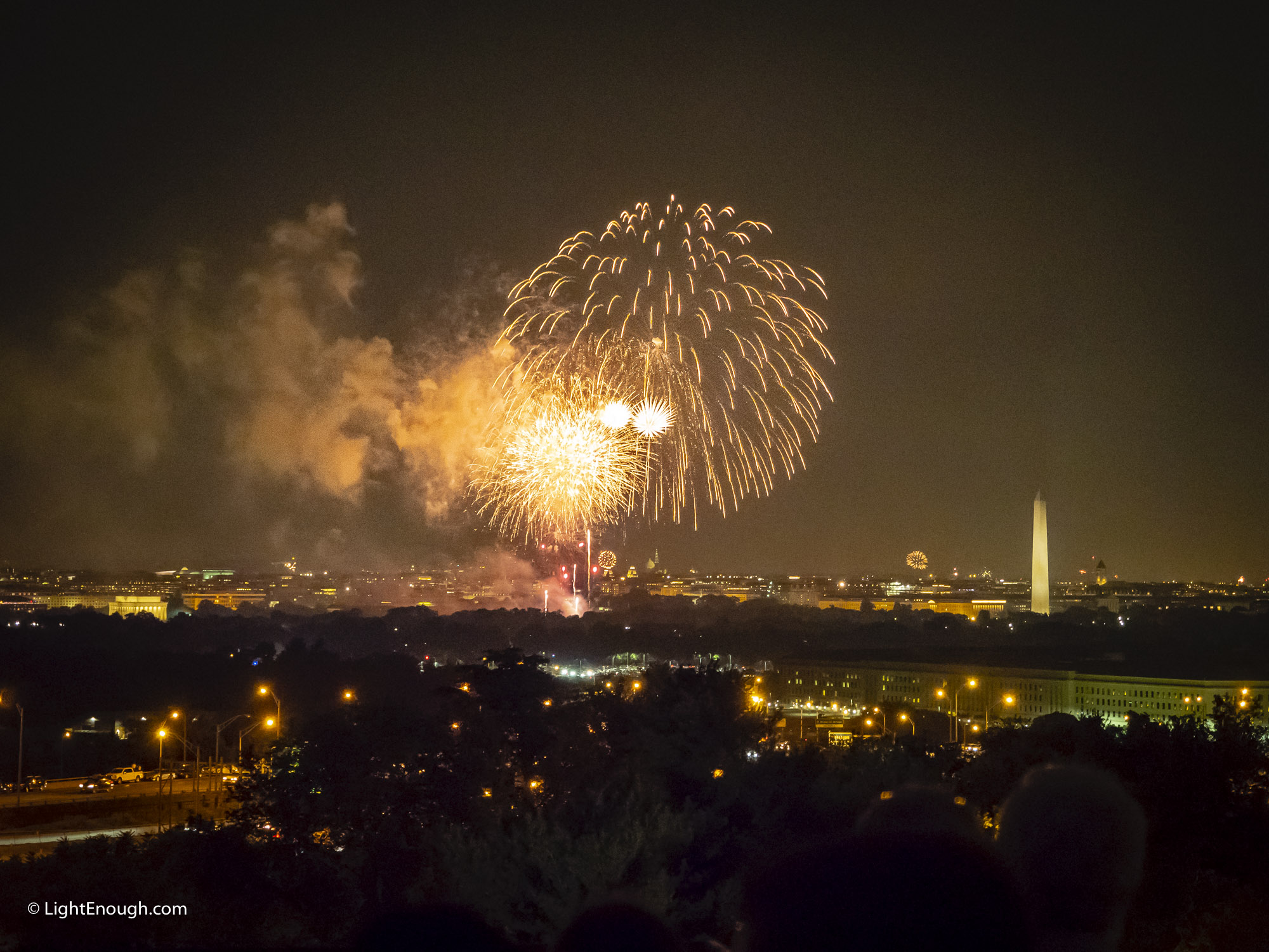 Fireworks at the Washington Monument.