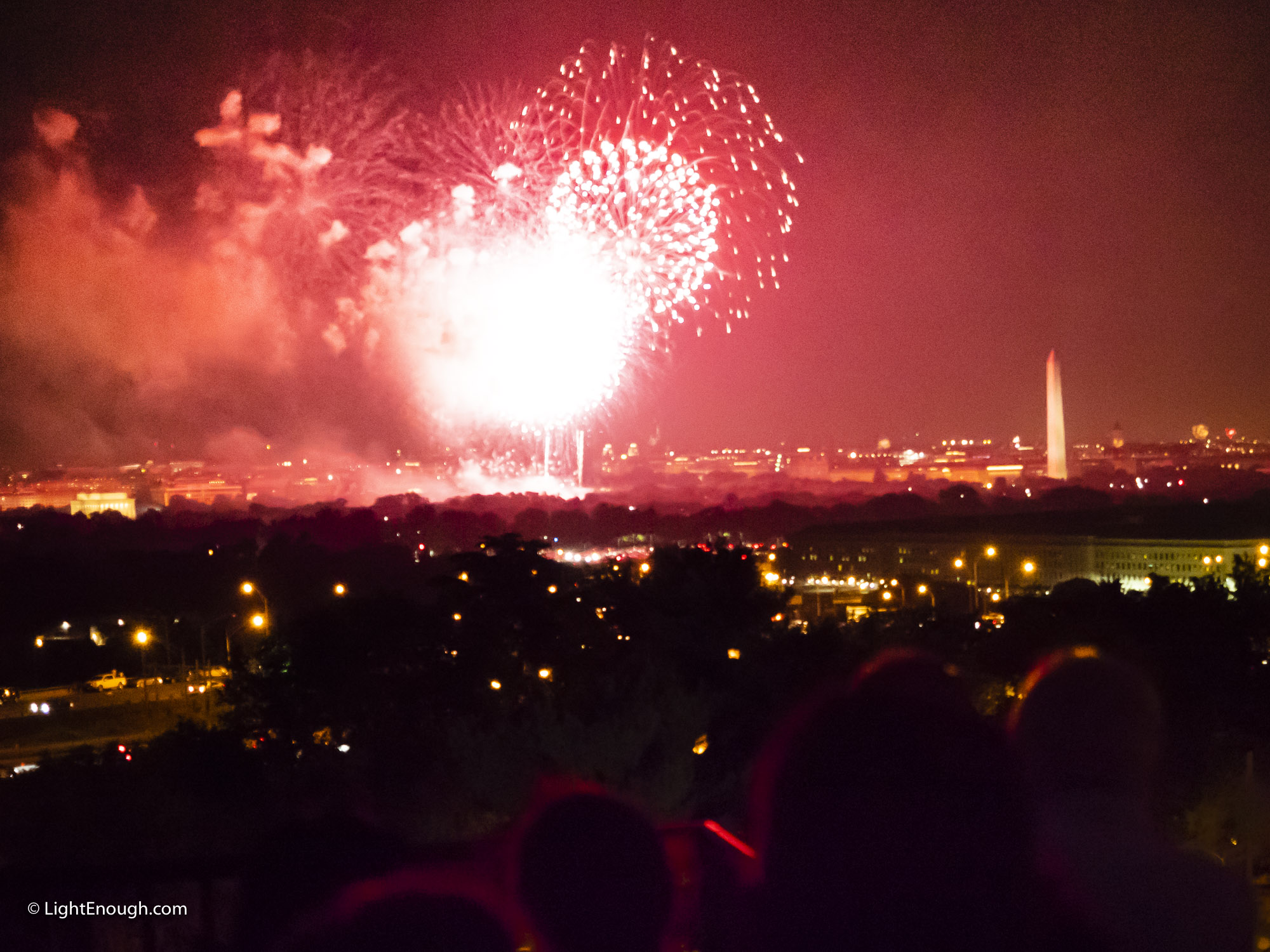 Fireworks at the Washington Monument.