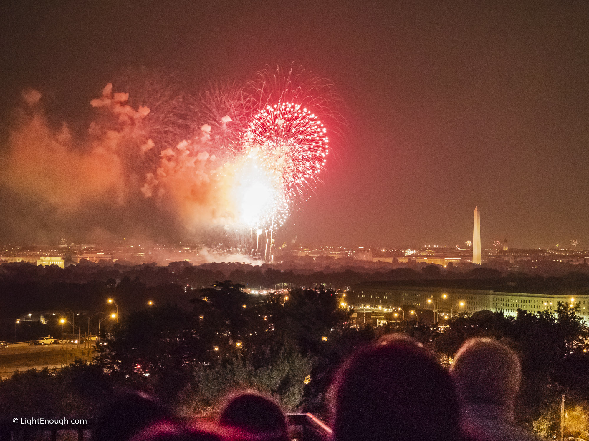 Fireworks at the Washington Monument.