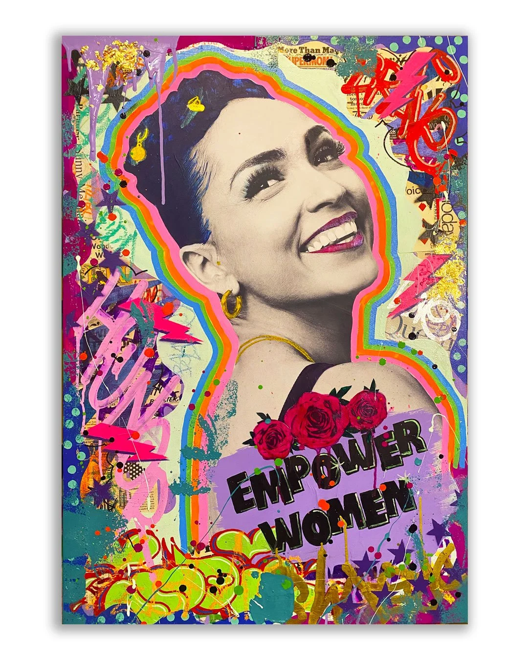 ✨&quot;Empower Women&quot;✨
I had the honor of painting the fierce and inspiring Robin Arz&oacute;n @robinnyc &mdash; a true warrior, leader, and powerhouse. Her energy radiates strength, passion, and resilience, and I wanted every layer of this piec