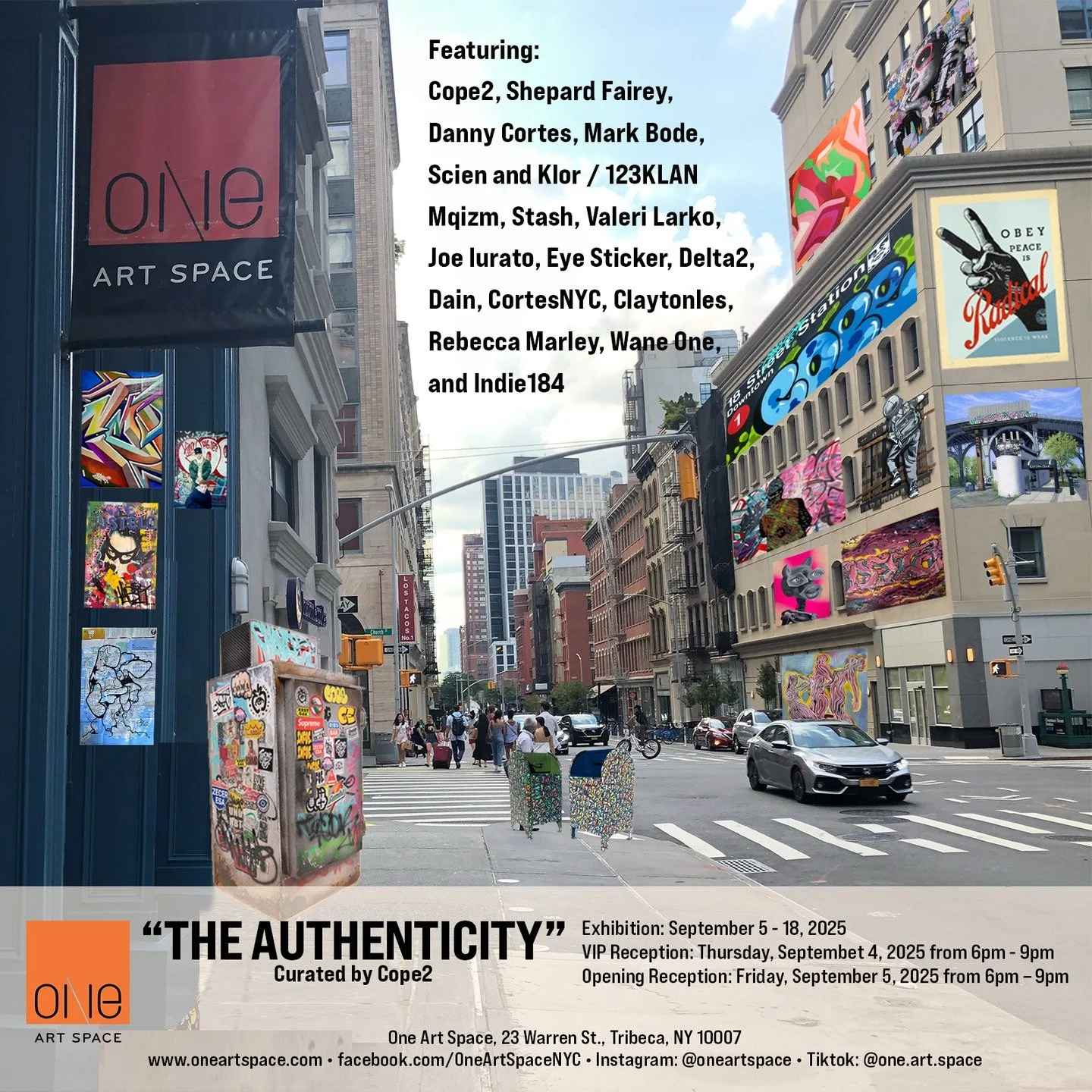 I&rsquo;m honored to be part of &ldquo;The Authenticity&rdquo; curated by Cope2 @mrcopetwo at One Art Space in Tribeca, NYC @oneartspace To exhibit alongside such an incredible lineup of artists is both grounding and inspiring. I&rsquo;ll be presenti