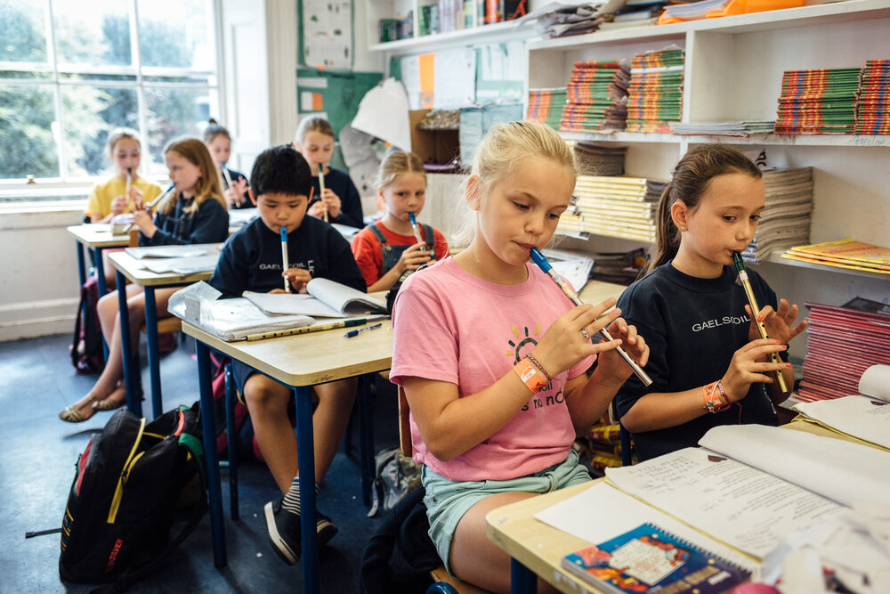  Dublin, Irlande, le 22 Juin 2018. Lios NA Nog est une école gaélique. Ce genre d'école qui prend en compte les origines culturelles des Irlandais sont de plus en plus prisées des Dublinois; On y retrouve des cours de langue Gaelique, de musique et d