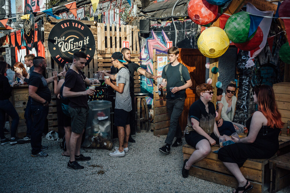  Dublin, Irlande, le 23 Juin 2018. Le Eatyard, nouveau lieu à la mode du quartier de Portobello, symbole de sa gentrification. 