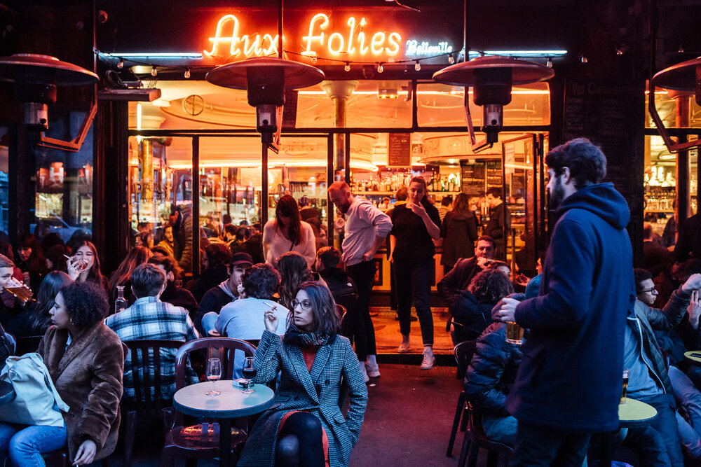  PARIS, FRANCE – MAY 4: Customers sitting outside of Aux Folies in the Belleville neighborhood on May 4, 2019 in Paris, France.(Photo by Cyril Marcilhacy/item For The Washington Post) 