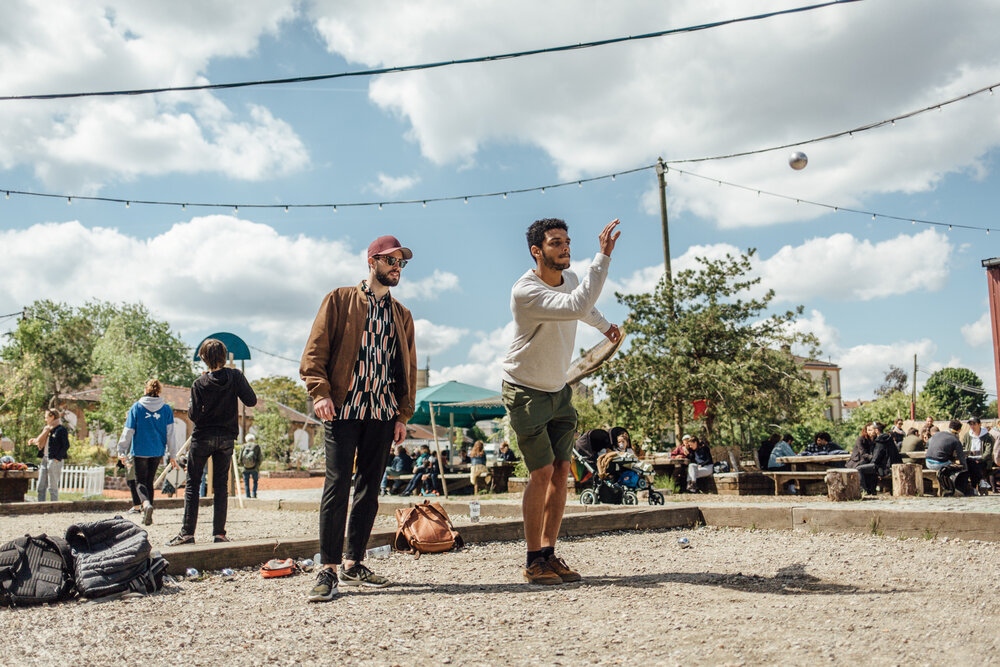  PARIS, FRANCE – MAY 12: People playing pétanque at La cité fertile on May 12, 2019 in Paris, France.(Photo by Cyril Marcilhacy/item For The Washington Post) 