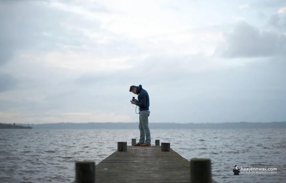Photographing Lake Rotorua. Rule of third, break the rule. 