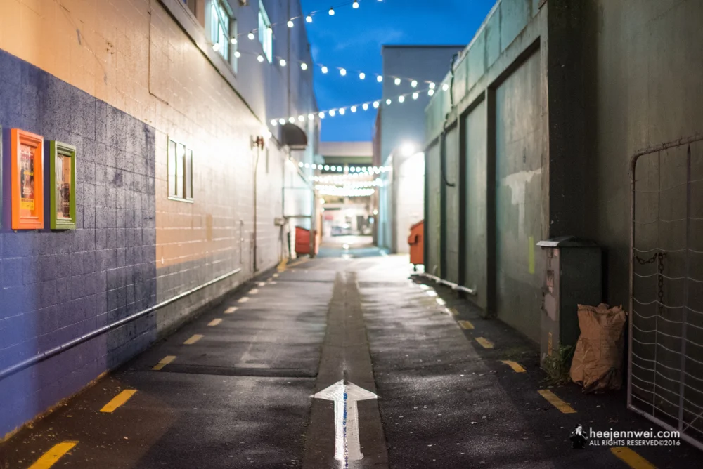 Night alley of Rotorua. 