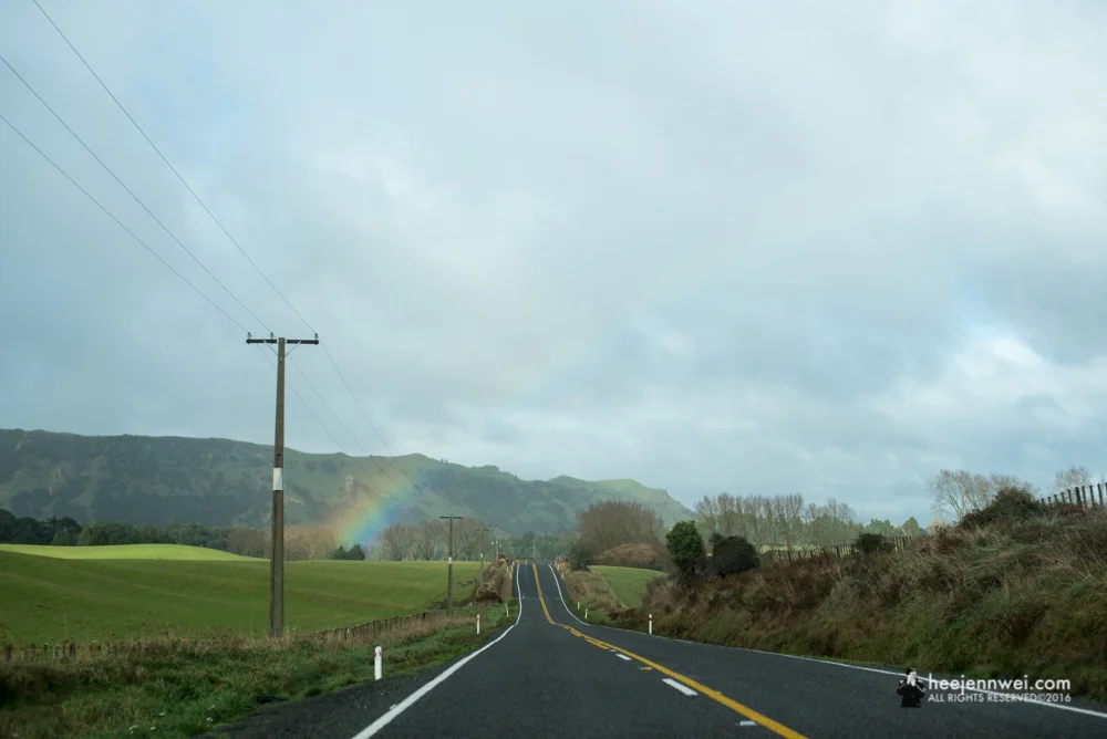 Rainbow is definitely on our tail at the North Island. 