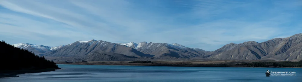 Lake Tekapo with snow-capped Mountain.