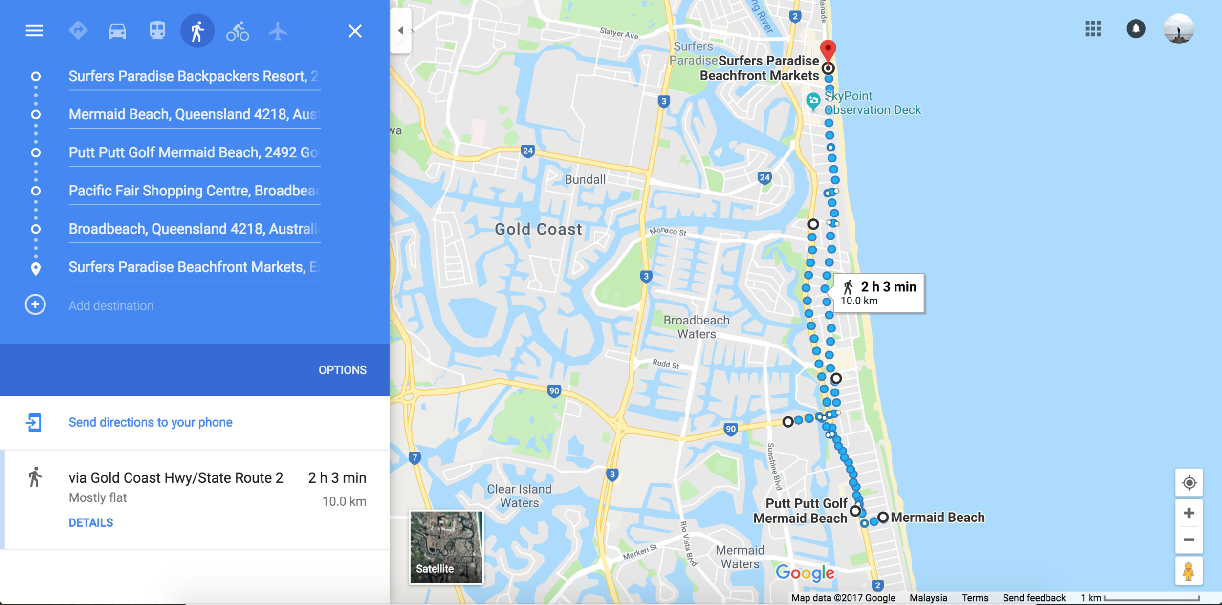 After breakfast, we took a UBER towards Mermaid Beach and try a Mini Golf at Putt Putt Golf (appox. 2 hour); Walk over and chill at Pacific Fair for lunch (approx. 1 hour); Head over to Broadbeach, indulged ourselves with Max Brenner's awesome chocolate! (read a book and chill as long as you want). We took a stroll back ( you also can take the train ) to Surfers Paradise Beachfront Markets, wait for sunset and had our dinner at the Hurricane's Surfers Paradise.