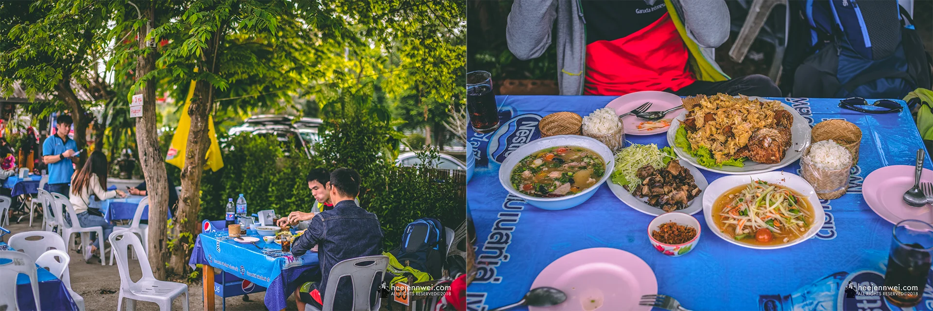 When in Chiang Rai, lunch at Lab Sanam Keela is a MUST! This is a local Thai food restaurant you don't want to miss! They mostly serve Lanna food; here are the few dishes i'd recommend - Yang Ruam (Pork), Jeen Neung (Beef), Tom Sab Moo (Spicy Soup), Pla Tabtim Tod Kratiem (Fried Fish) and sticky rice!