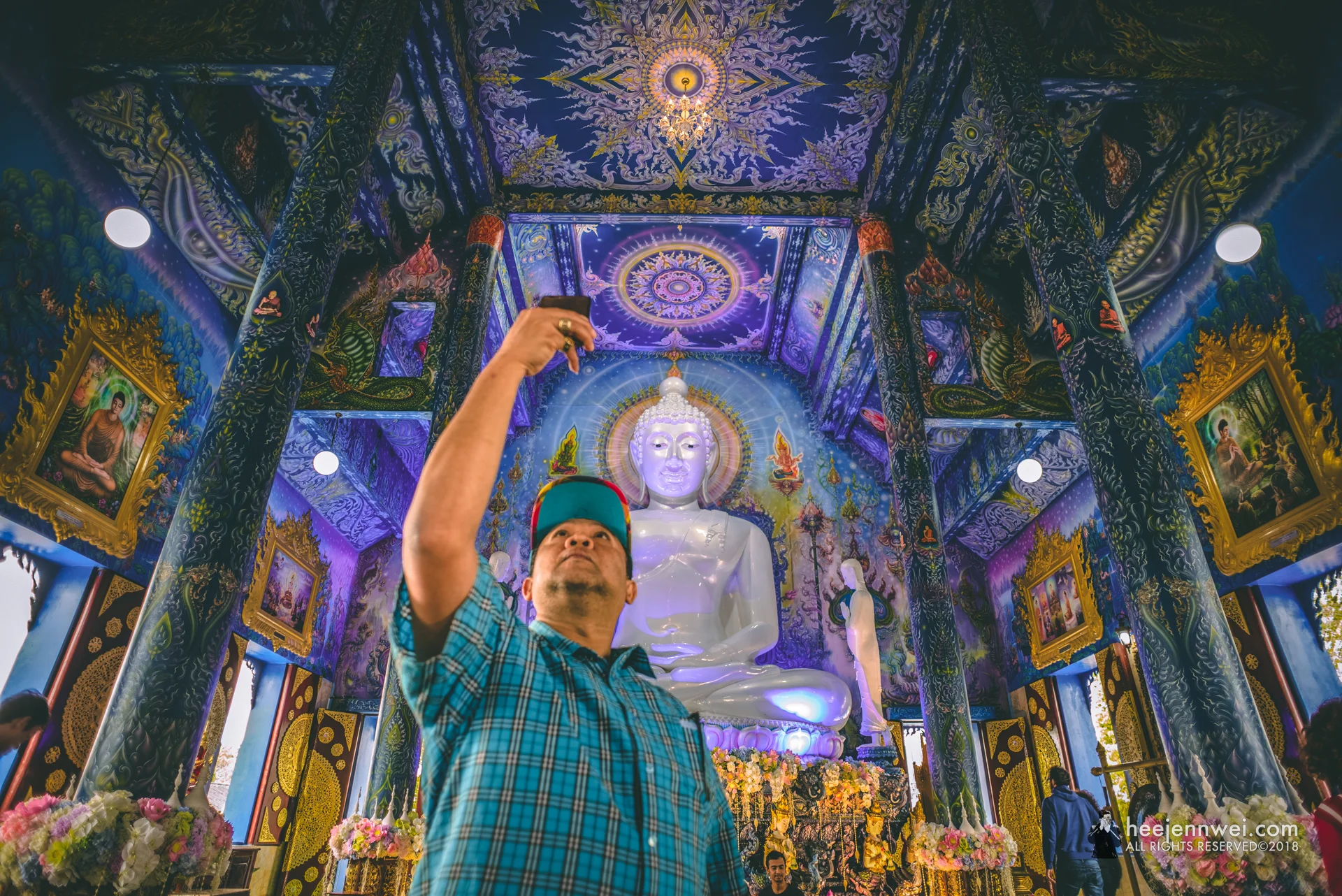 Blue color represents the Dharma, the Lord Buddha virtue code of moral that spread all over the world becomes the doctrine of logically naturalistic as bright blue sky. 