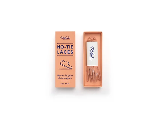 Coral No-Tie Laces 
