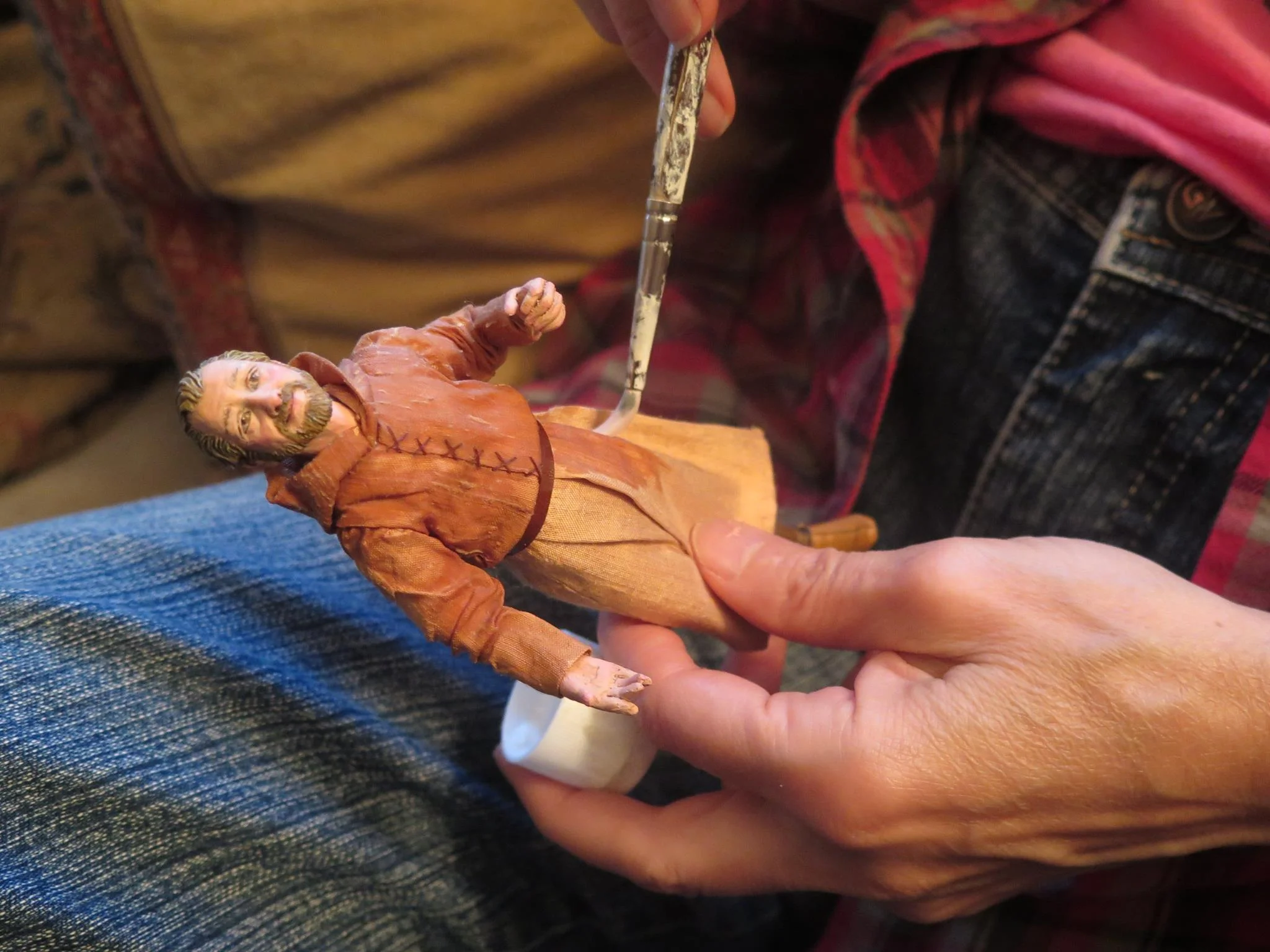 Figure 7: Karen Loccisano sculpted and dressed the human figures and also made the animals in the Flemish Nativity.