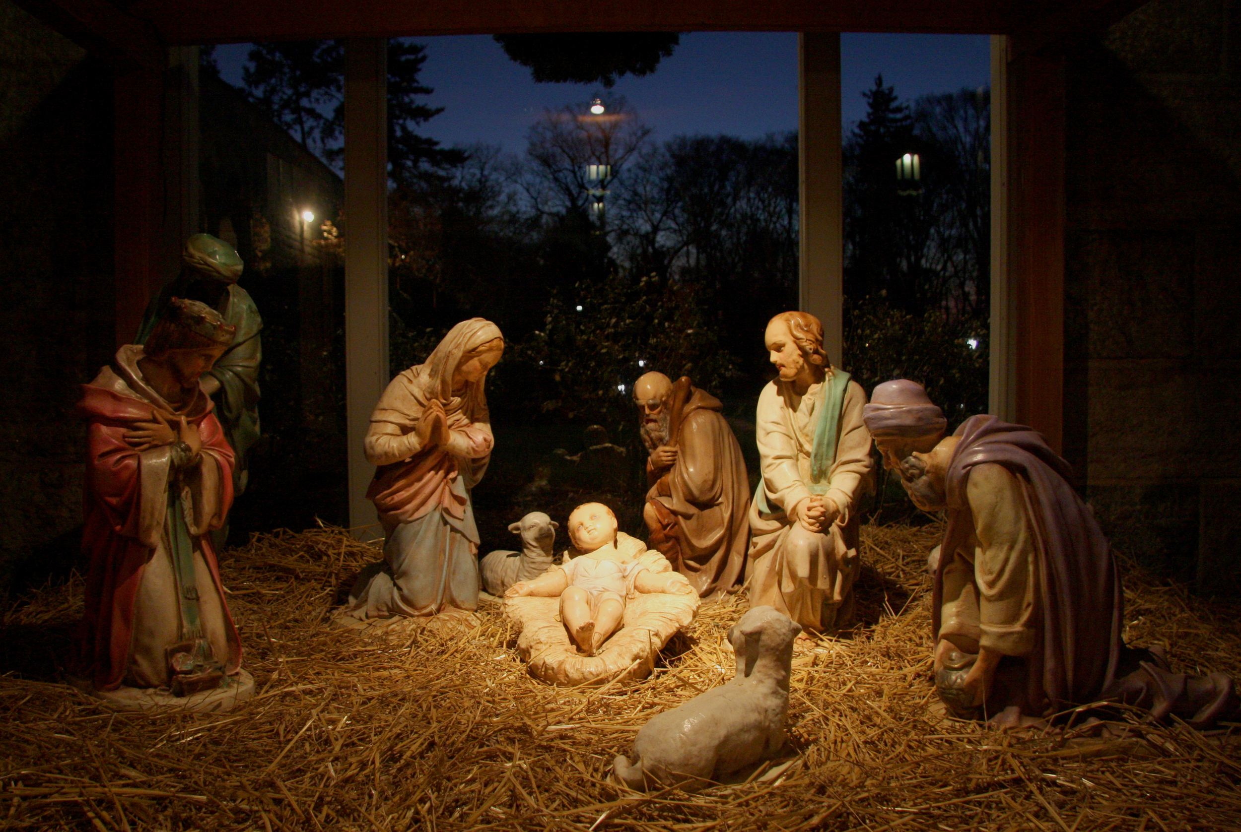 Figure 8: This large cast-stone Nativity was purchased by Antonio Morales in the 1970s from a Roman Catholic Church in Boston, Massachusetts. Each year, during the first week of December, Morales built a wooden stable for the figures on the family’s front porch. For forty years he and his sons carried the large figures—which together weigh approximately half a ton—up the stairs from the basement.