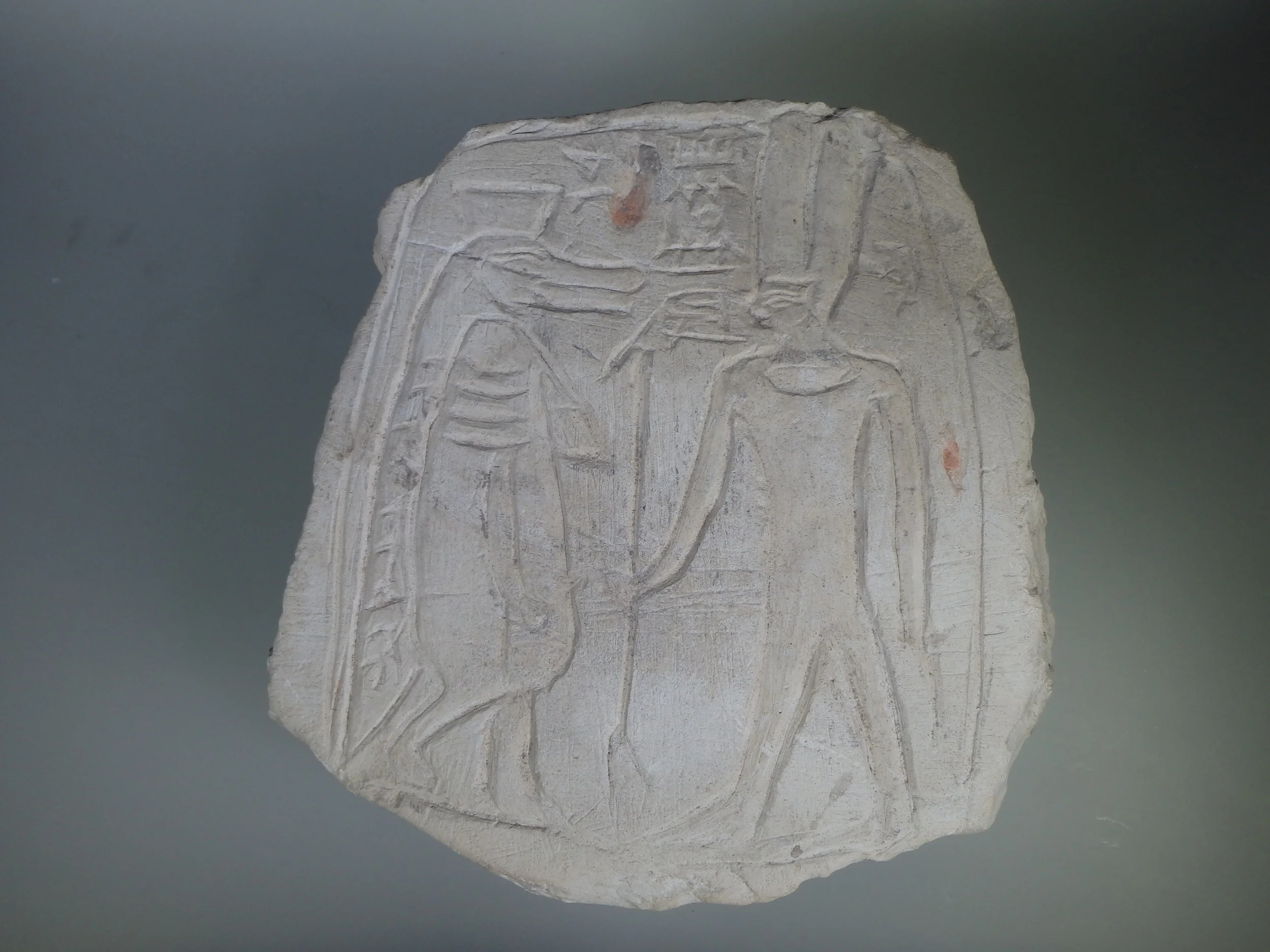 Figure 10: A limestone votive stela depicting the goddess Tawaret and the god Amun-Re. New Kingdom (1539-1075 BCE). University of Pennsylvania Museum 69-29-65.