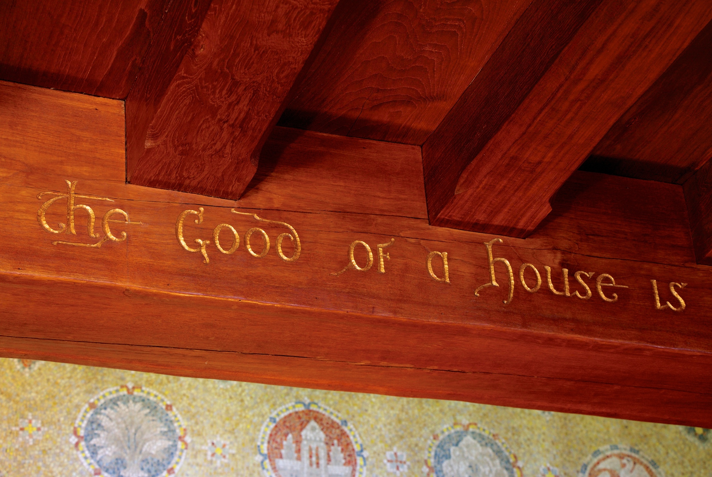 Figure 7: Inscription on a teak beam in Glencairn's entryway.