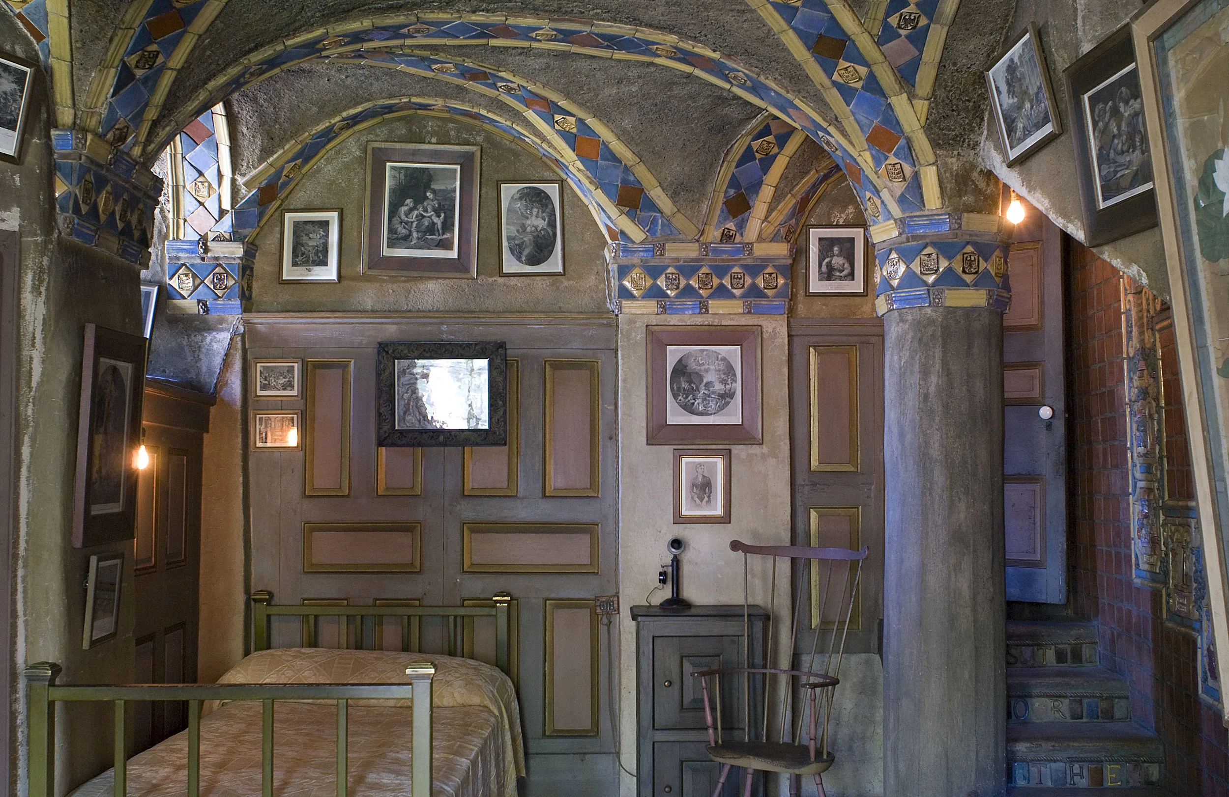 Figure 8: The "Yellow Room," a guest room in Fonthill. Photograph by Jack Carnell.
