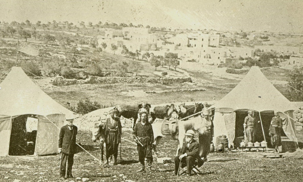 John Pitcairn and Bishop William Henry Benade camping near the Jaffa Gate in Jerusalem in 1878.
