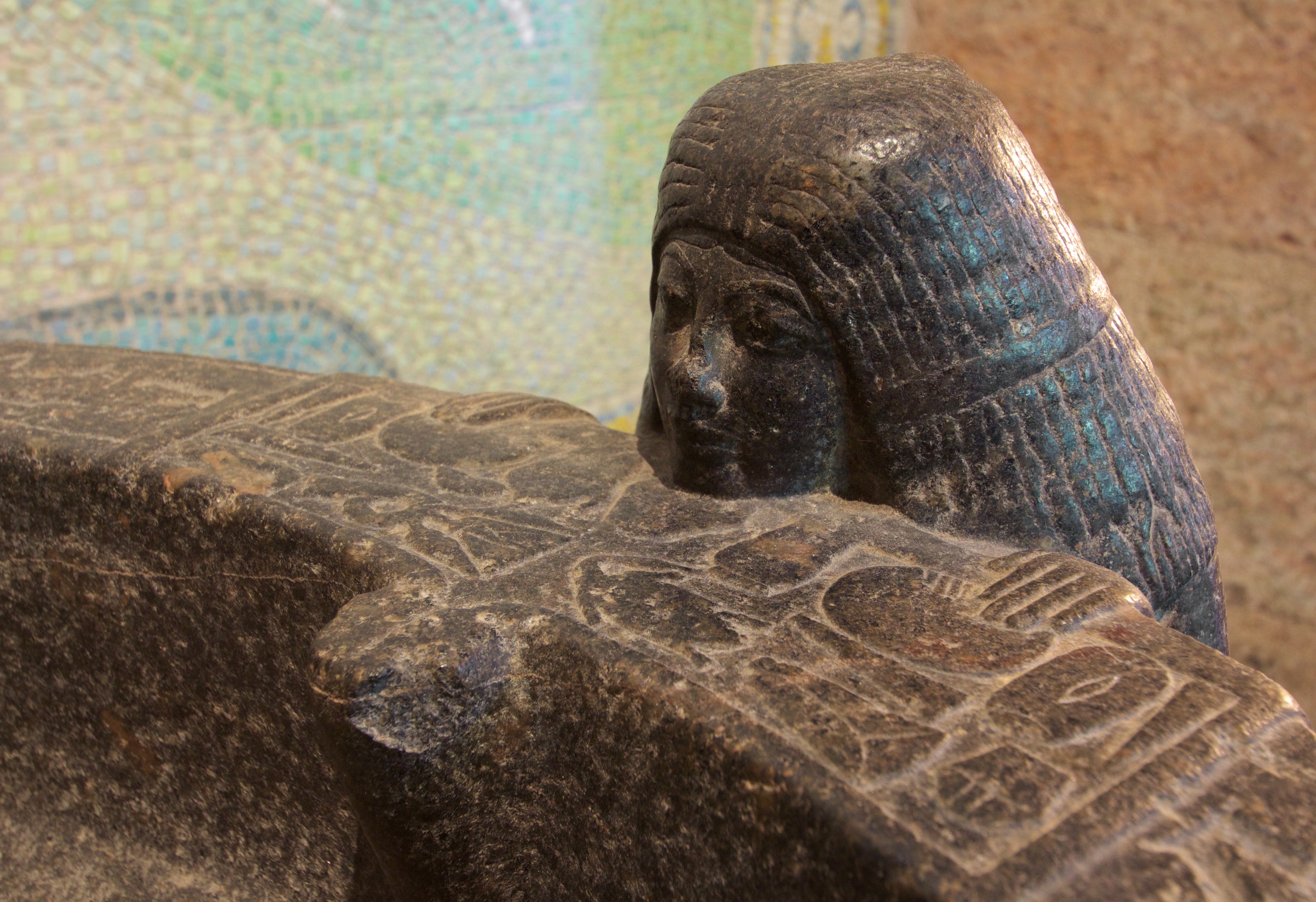 Black granite libation bowl, late 18th or early 19th Dynasty (c. 1400-1200 BC).