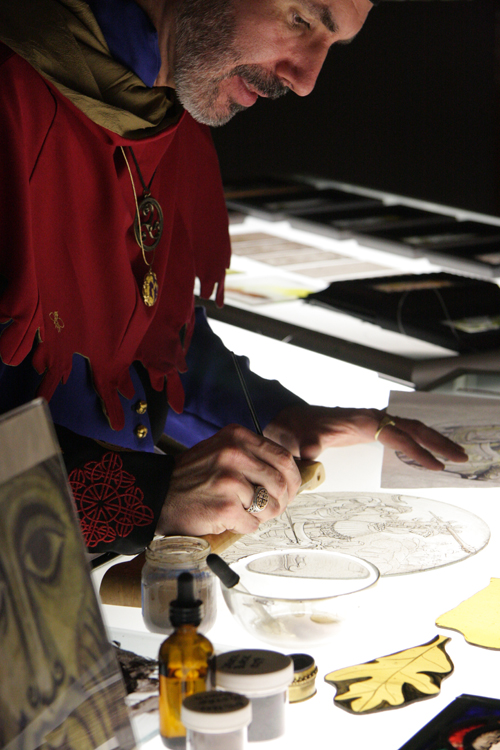 J. Kenneth Leap Conducting a Glass Painting Workshop