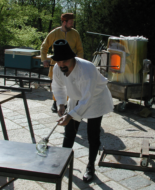 Jason Klein Demonstrates Glassblowing Techniques Used to Create Stained Glass