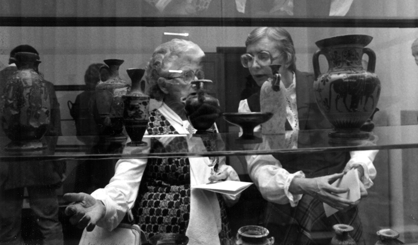 Margaret Wilde and Judith Smith Attend the Opening of Glencairn Museum in 1982