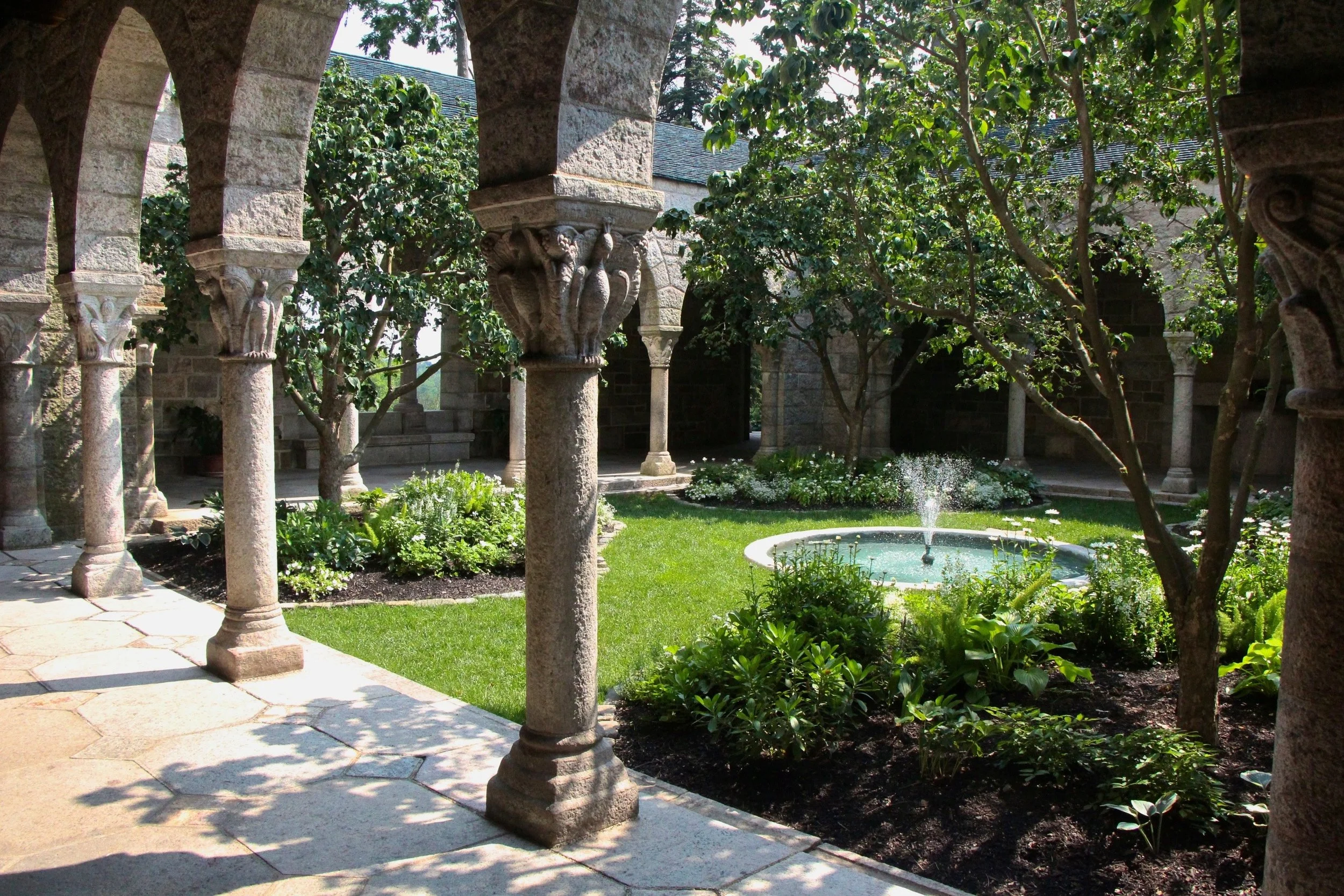 Glencairn's cloister as seen from the arcade on the northeast side.