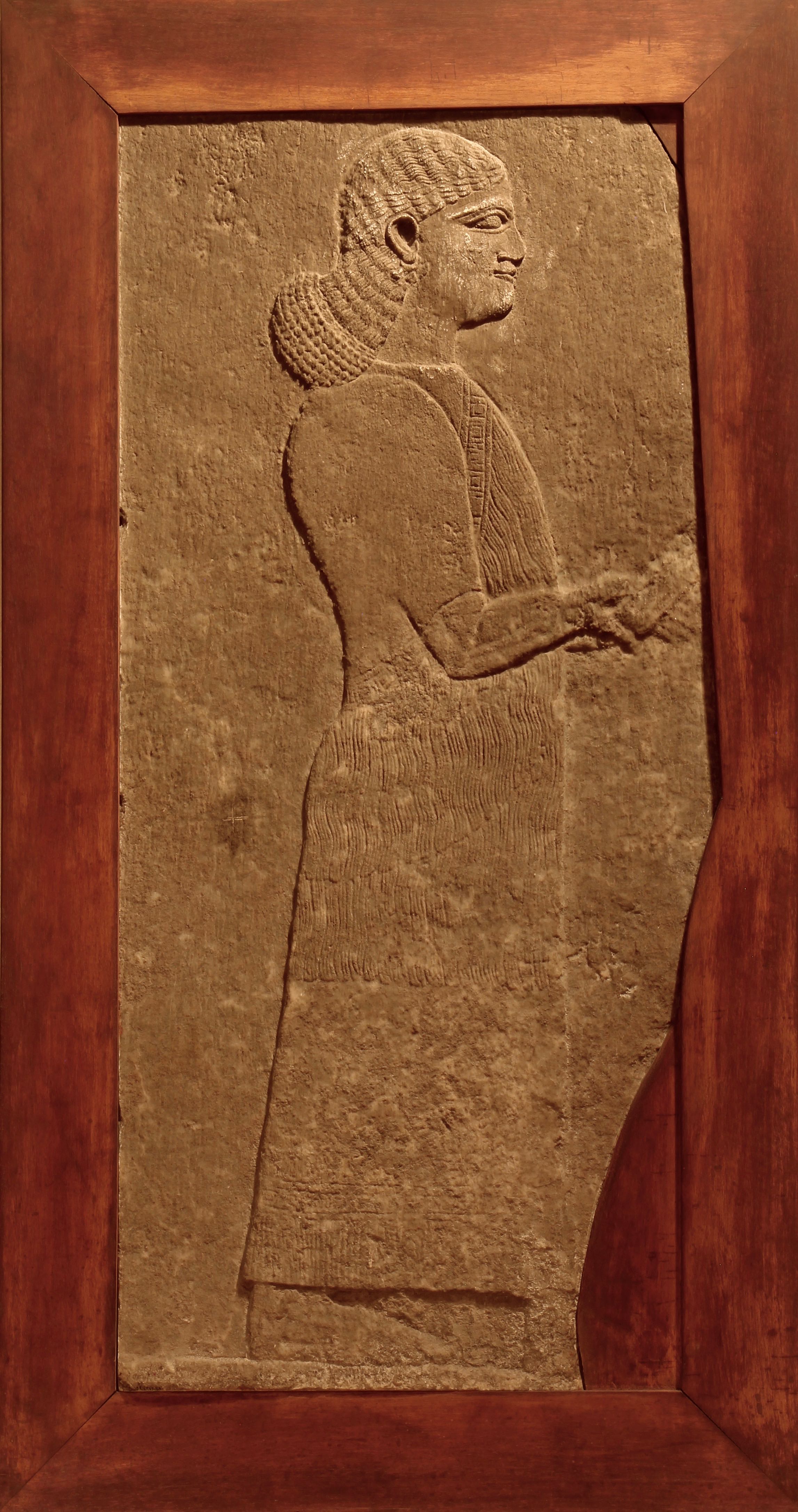 Figure 3: A eunuch royal attendant, Central Palace of Tiglath-Pileser III, Nimrud, Iraq. (09.SP.1551; 89.5 x 42 cm)