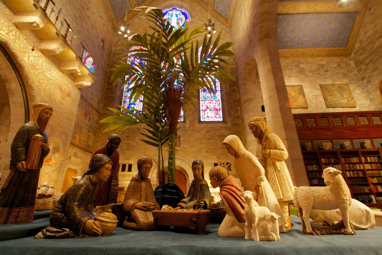 Each year Glencairn’s World Nativities exhibition borrows crèches from the collections of other organizations. In 2013 this Nativity, made in a French monastery by members of the Sisters of Bethlehem, was loaned by Mepkin Abbey in South Carolina.