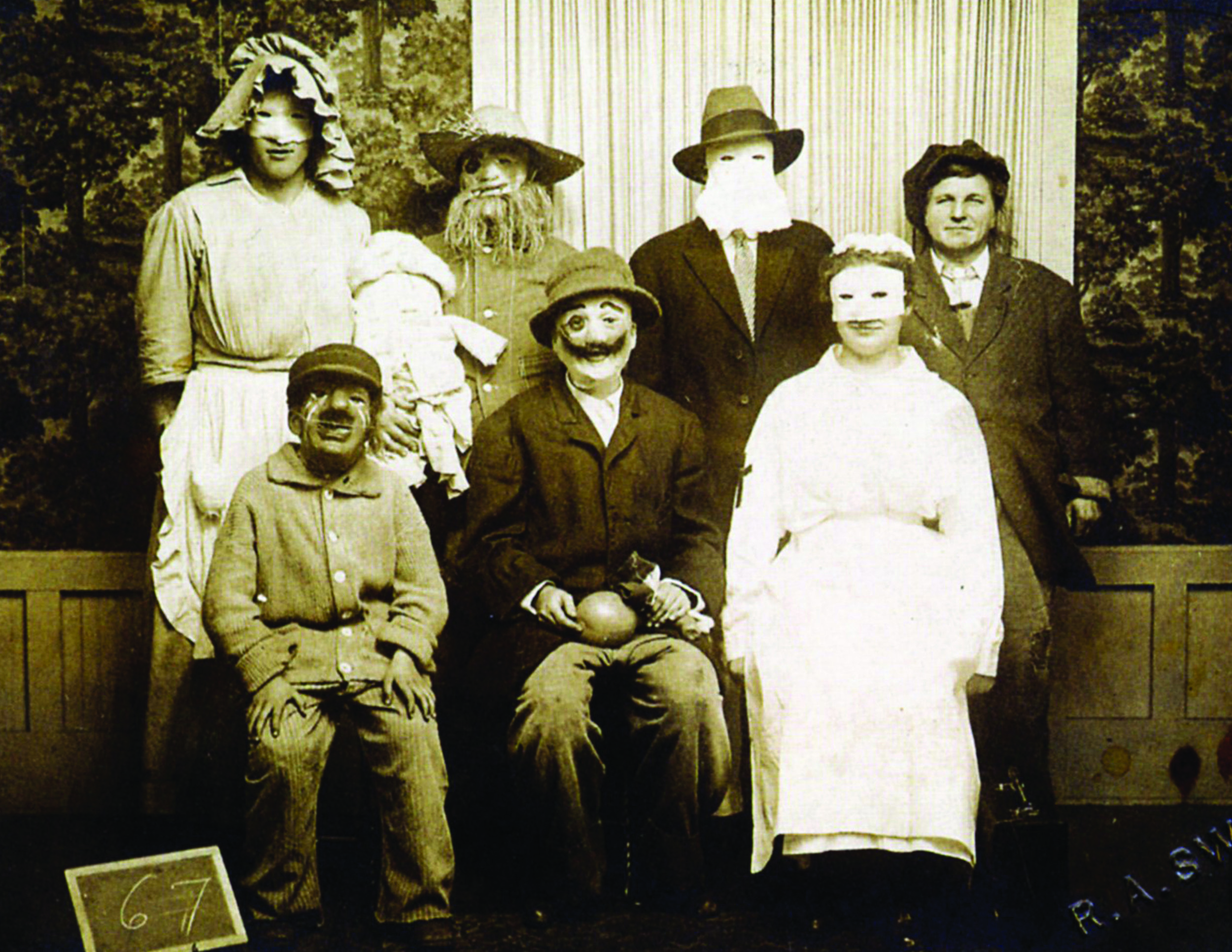 Figure 4: The Belsnickel usually made his rounds alone, carrying a backpack or sack full of nuts and cookies to reward well-behaved children. However, when a group of young people went out “belsnickling” they were generally expecting a handout: “There were numbers of bell-snickles going from house to house in quest of cakes, wine, apples, or whatever else the good housewife might place at their disposal” ( The Carlisle Herald , January 2, 1873). Photo courtesy of the Don Yoder Collection, Pennsylvania German Cultural Heritage Center, Kutztown University.