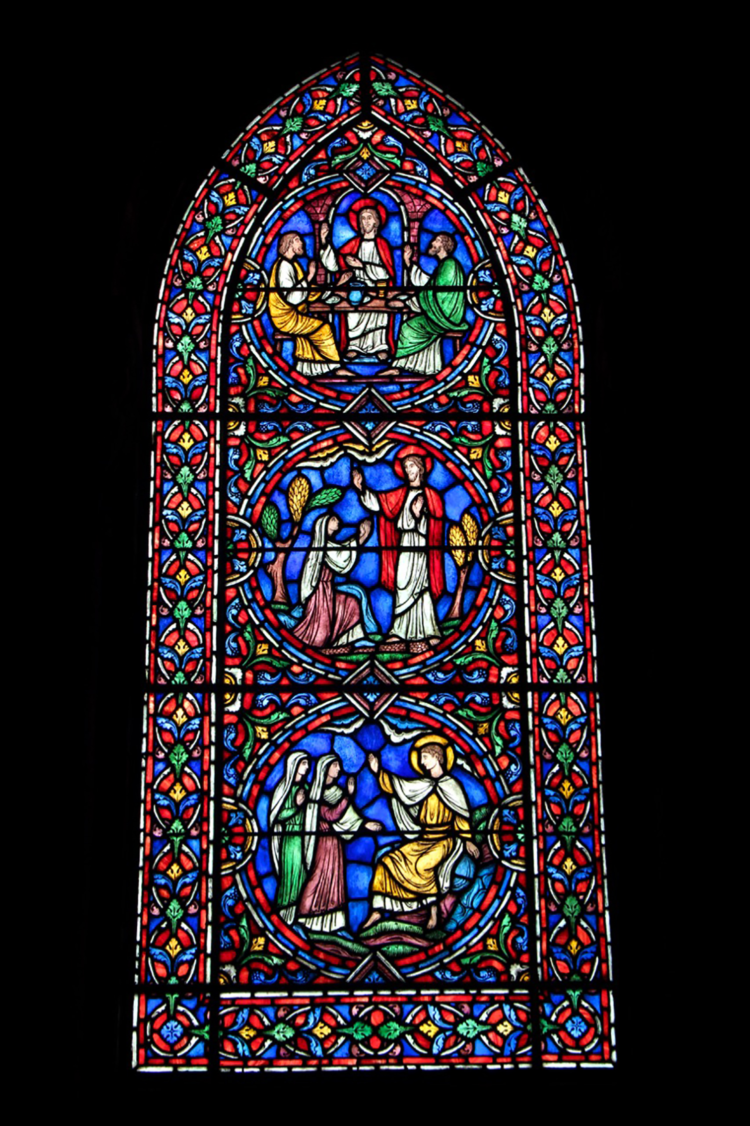 Figure 16: The north window, an original design by Winfred Hyatt, shows scenes from the story of Christ’s Resurrection.