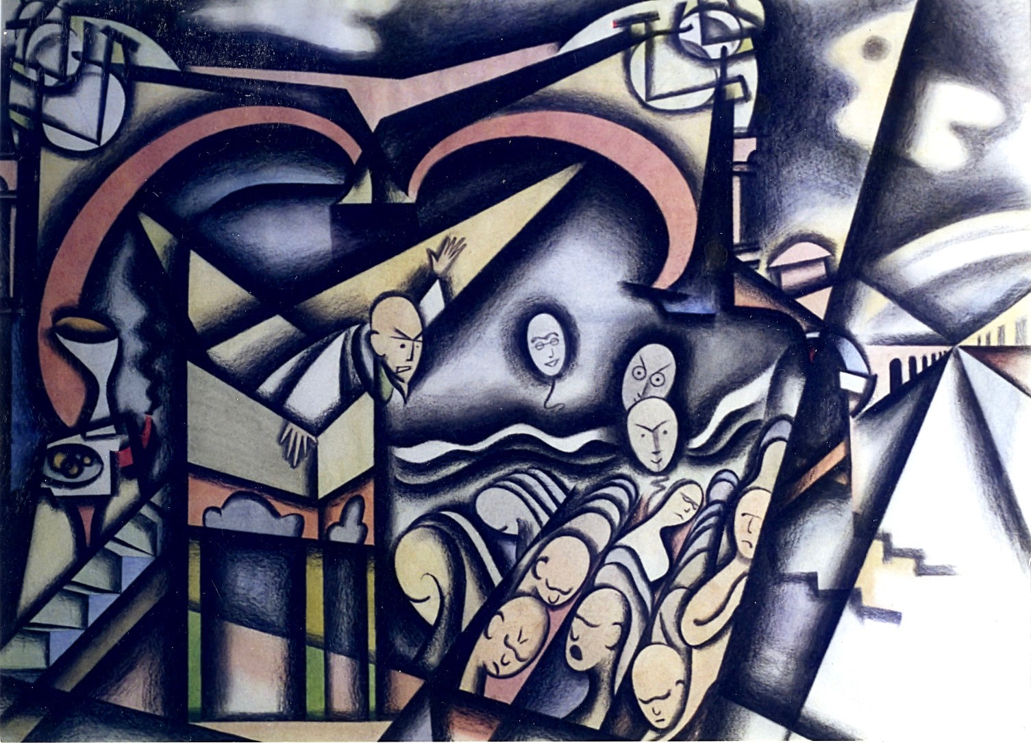 “The Pulpit—The Tedium of Perpetual Worship,” Dennis Duckworth (1911-2003) Conté crayon on paper (c. 1940; 07.DR.1037)