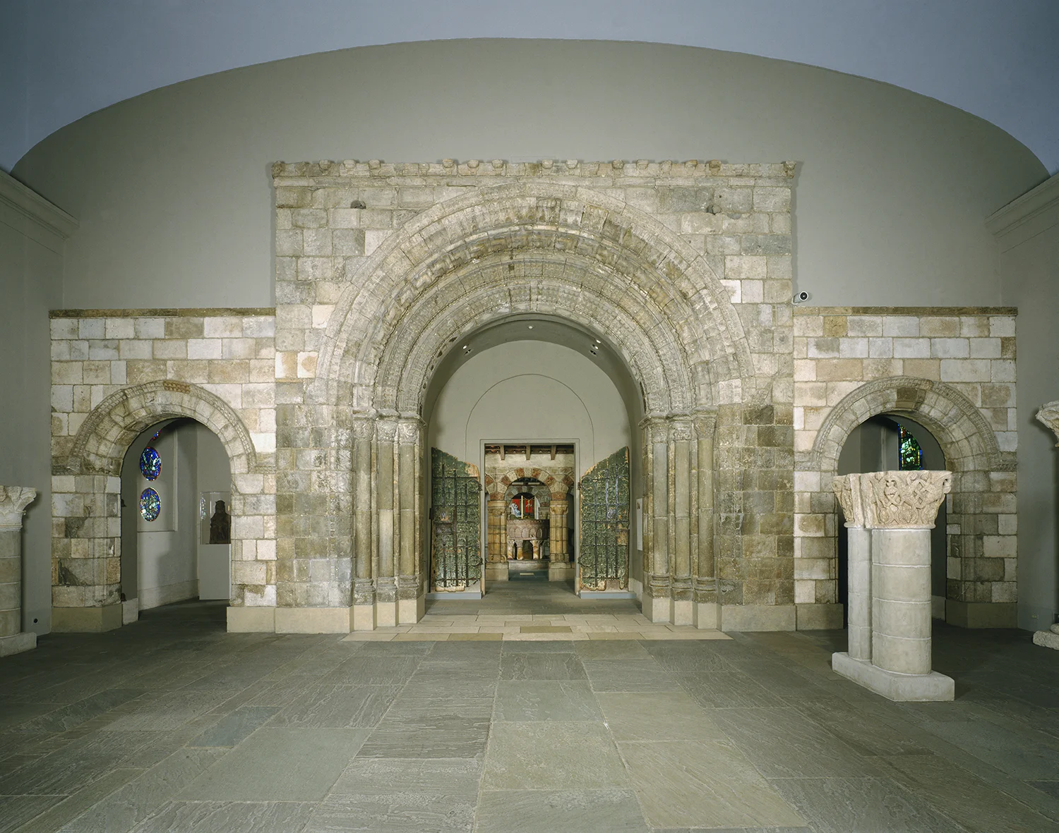 Figure 3: Portal from the Abbey Church of Saint Laurent, Near Cosne-Cours-sur-Loire, France, c. 1120-50, stone, Philadelphia Museum of Art: Purchased with funds contributed by Elizabeth Malcolm Bowman in memory of Wendell Phillips Bowman, 1928-57-1a.