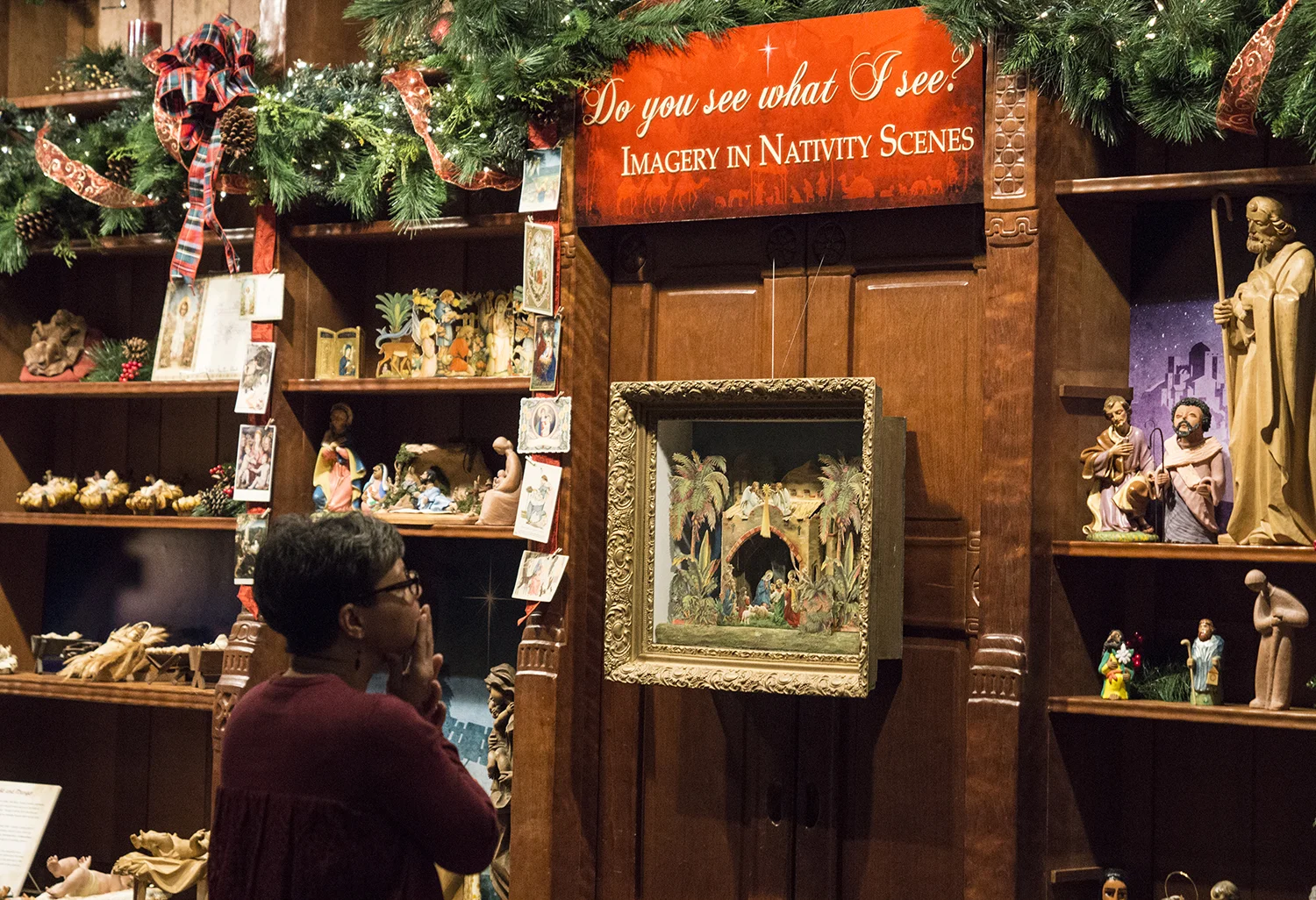 Figure 17: Do You See What I See? Imagery in Nativity Scenes , a special exhibition in the library section of Glencairn's Great Hall, was designed to complement Glencairn's annual World Nativities exhibition.