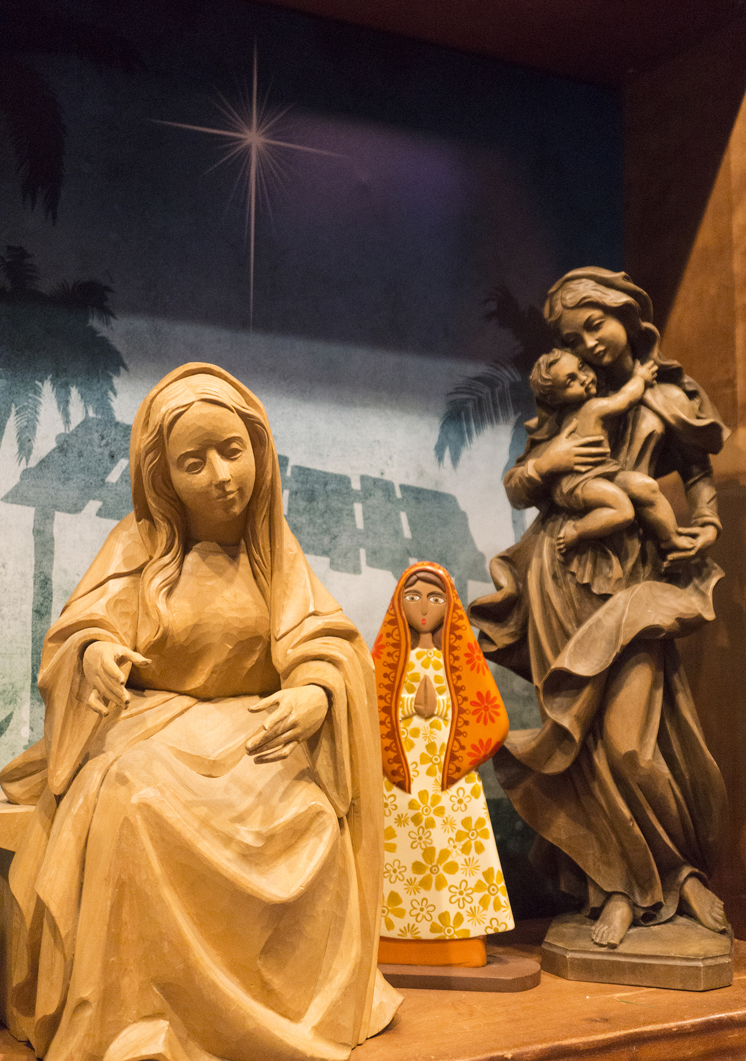 Figure 18: One of the themes of the Do You See What I See? Imagery in Nativity Scenes exhibition presents the history and symbolism of the depiction of Mary in Nativity scenes.