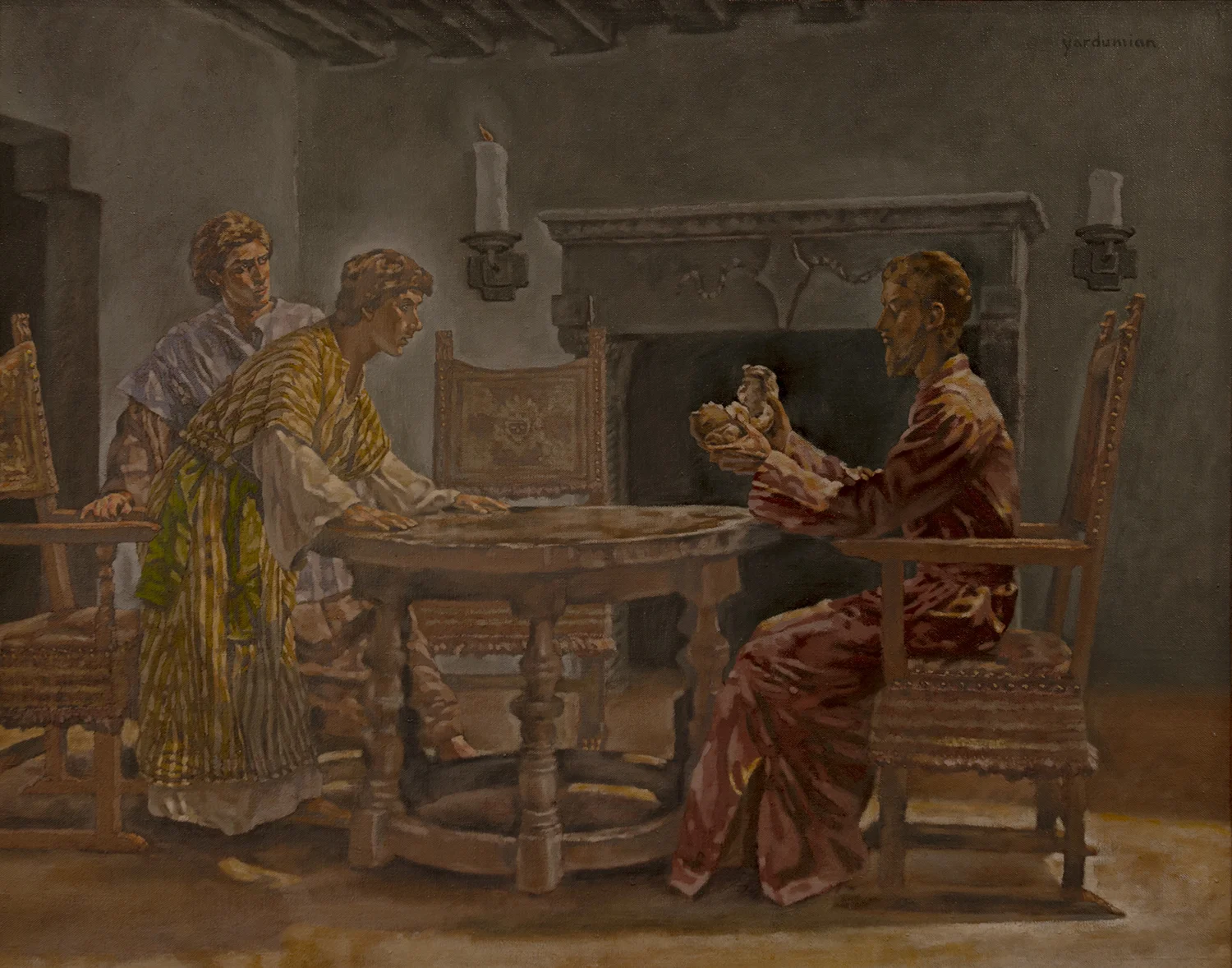 Figure 6: Supper at Emmaus . Luke 24:30-31 . Oil on canvas, circa 1981. On loan from Kent Junge.
