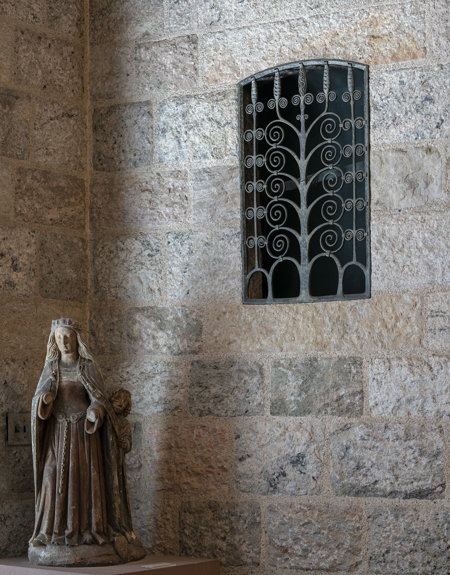 Figure 12: One of the Monel metal heating duct grills in its present location in Glencairn's Upper Hall.