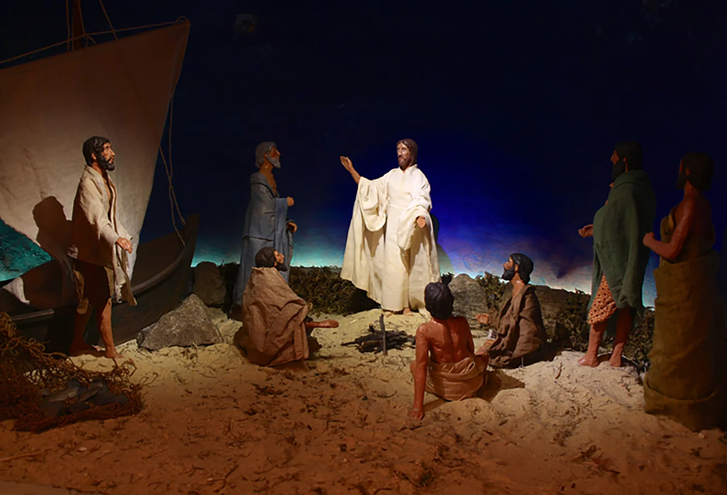 Figure 7: Jesus appears to seven of His disciples by the Sea of Galilee following His resurrection. This is the final scene in the Winfred Hyatt Easter scenes designed for the Pitcairn family in the 1920s.