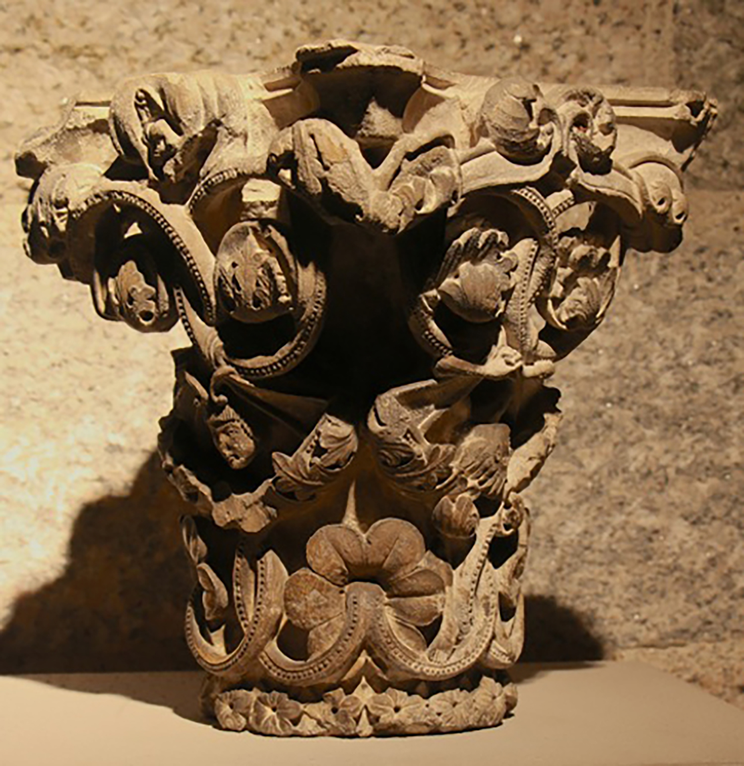 Figure 1: Romanesque capital from the monastery of Saint-Guilhem-le-Désert.