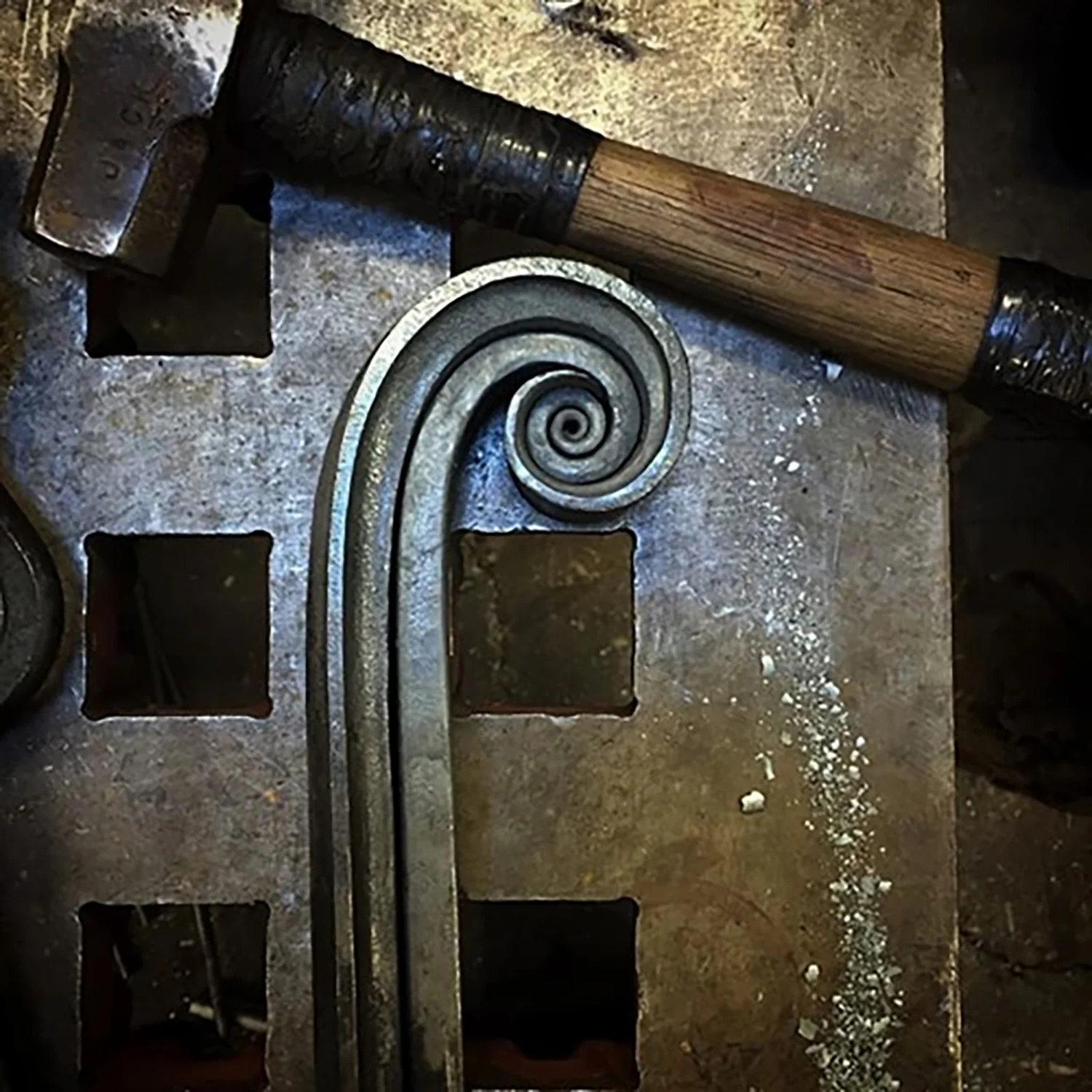 Figure 3: A section of the railing made by Warren Holzman for the front steps of Glencairn. Photograph by Warren Holzman.