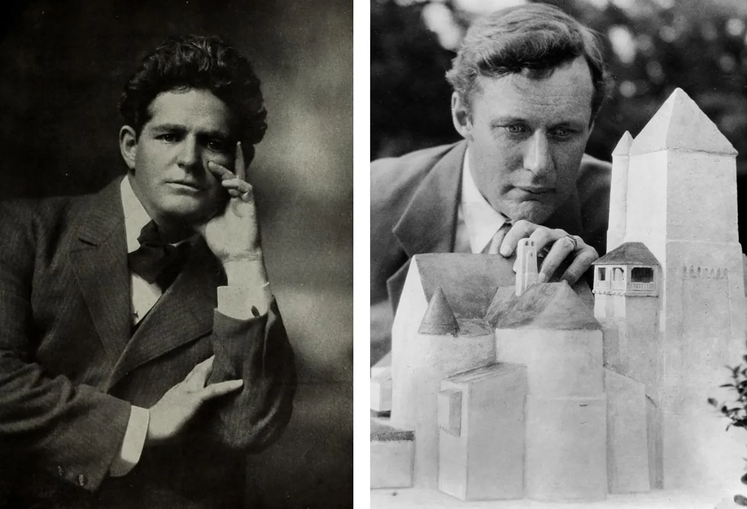 Figure 2: George Grey Barnard (left); Raymond Pitcairn with a model of Glencairn.