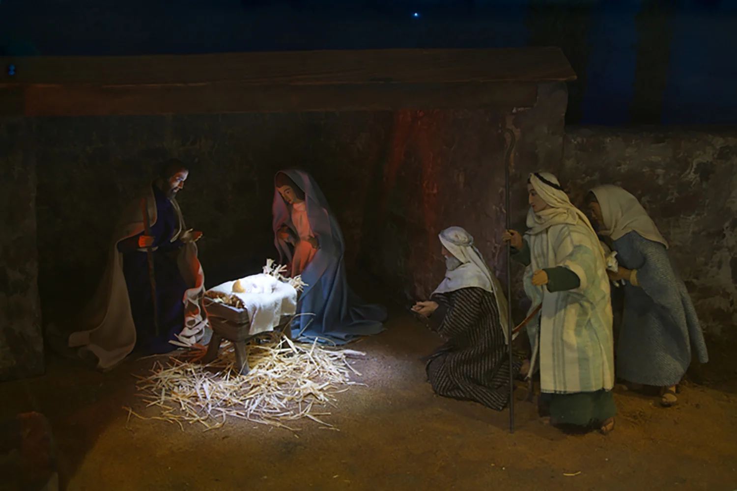 Figure 5: The Christ Child, Mary, Joseph and the shepherds; one of the Nativity scenes from the Eisenhower White House now on exhibit in Gettysburg. Photo: Ed Gyllenhaal.