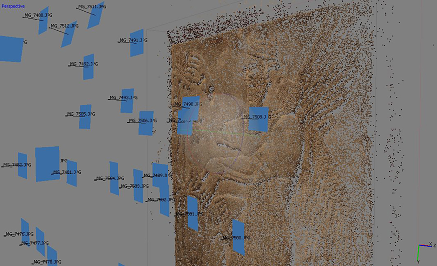 Figure 6: Point cloud of kneeling genie (09.SP.1549).