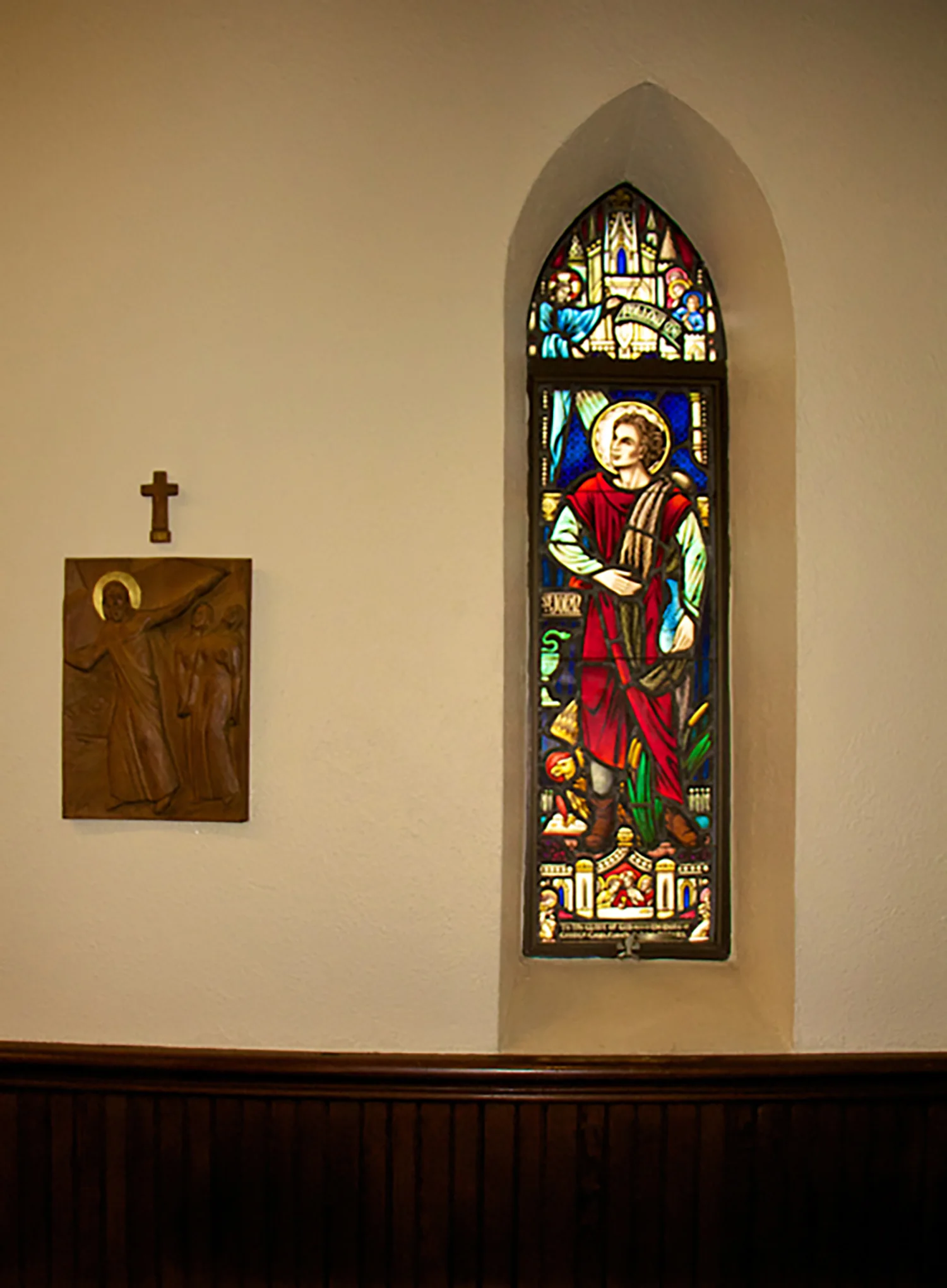 Figure 3: Station VIII on the wall of Saint Timothy's Episcopal Church, Roxborough, Philadelphia.