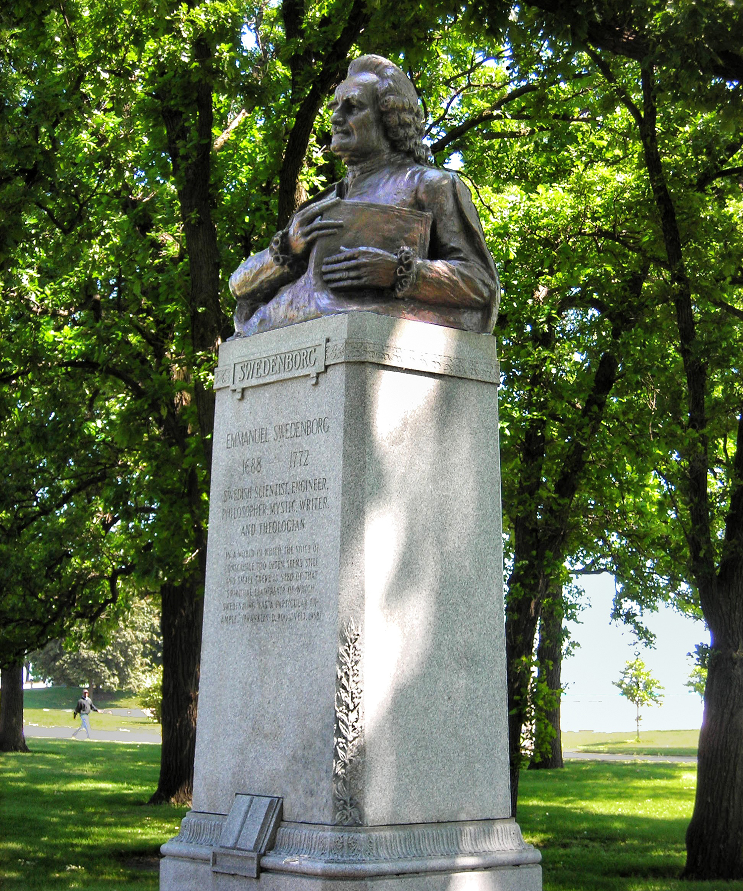 Figure 2: The reinstalled bronze Swedenborg bust in Lincoln Park, Chicago (2012).