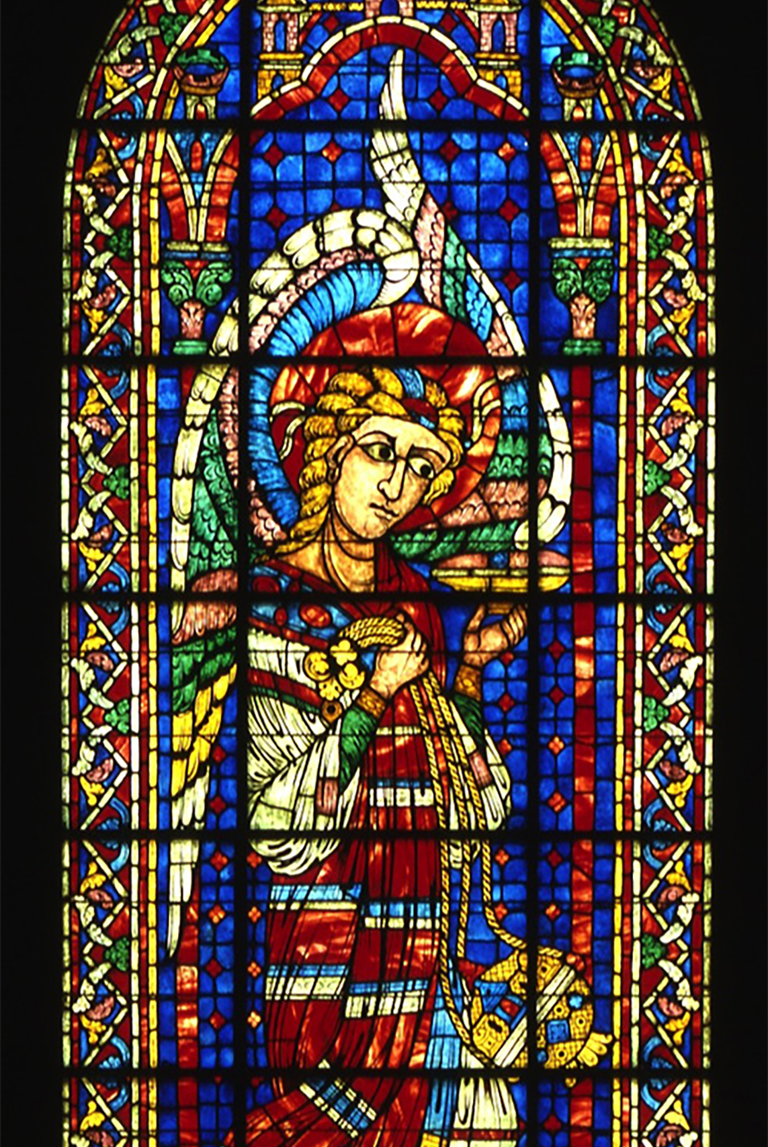 “Angel with Censer” window on the north wall of Glencairn's Great Hall.